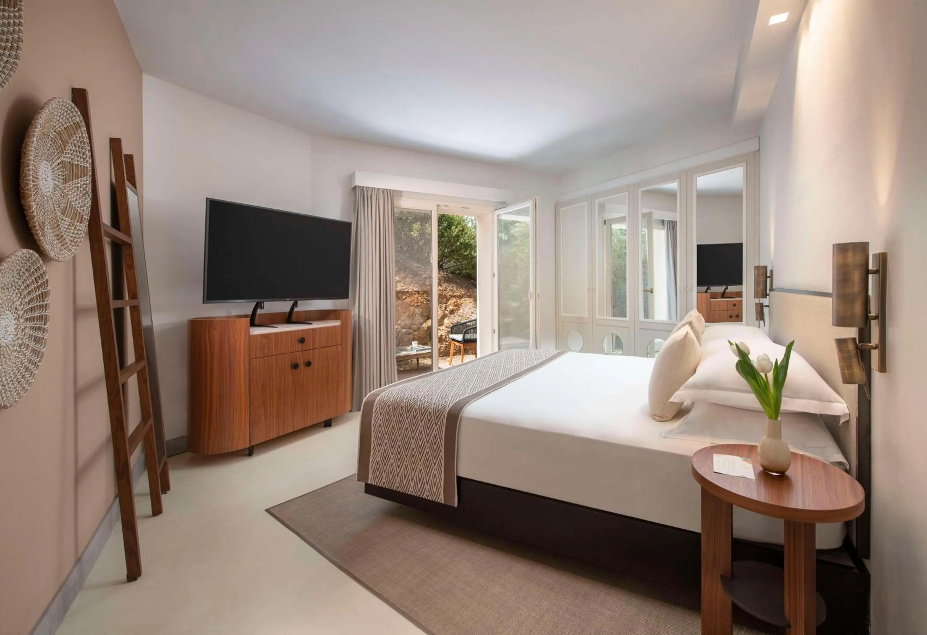 View (from property/room), Bed in Baia Di Chia Resort Sardinia, Curio Collection By Hilton