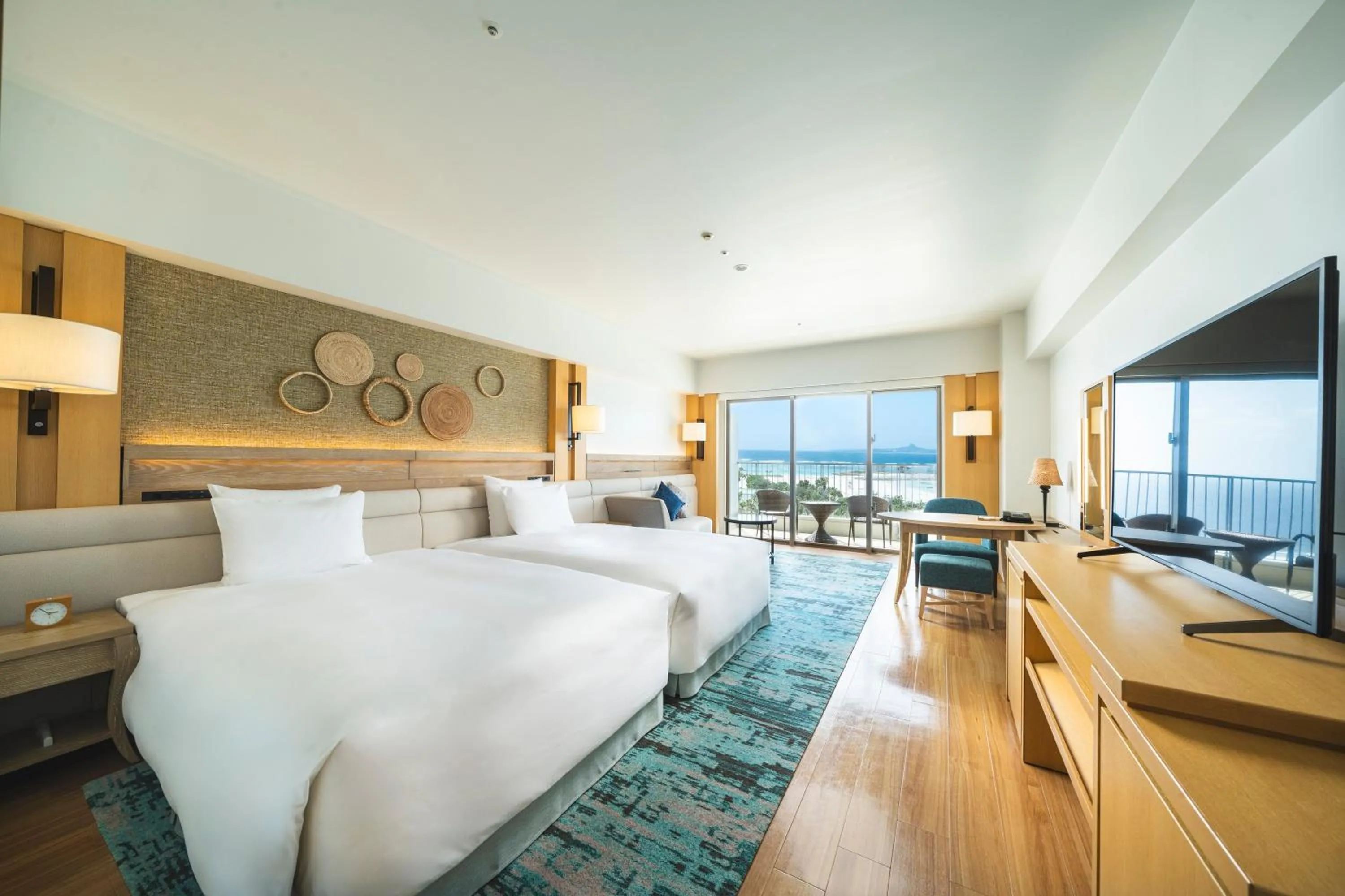 Sea view, Bed in The Orion Hotel Motobu Resort & Spa
