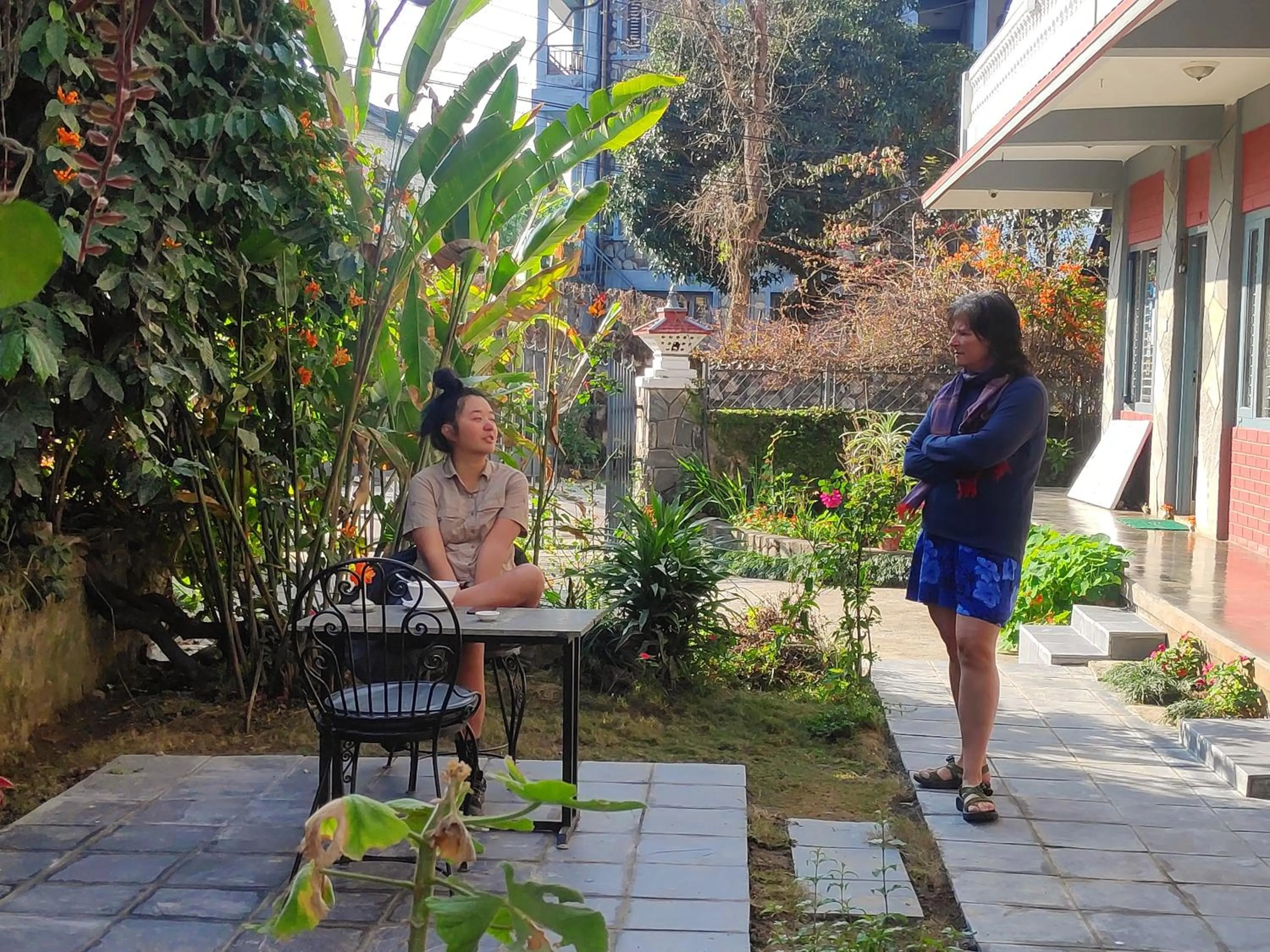 Patio in Hotel Mountain View - Lakeside Pokhara