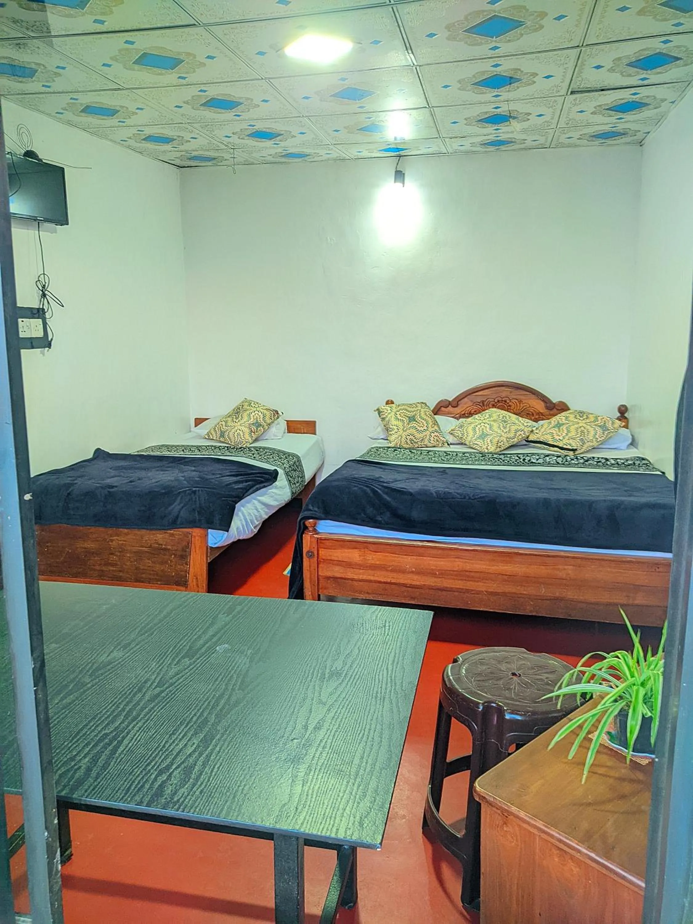 Shower, Bed in White Home