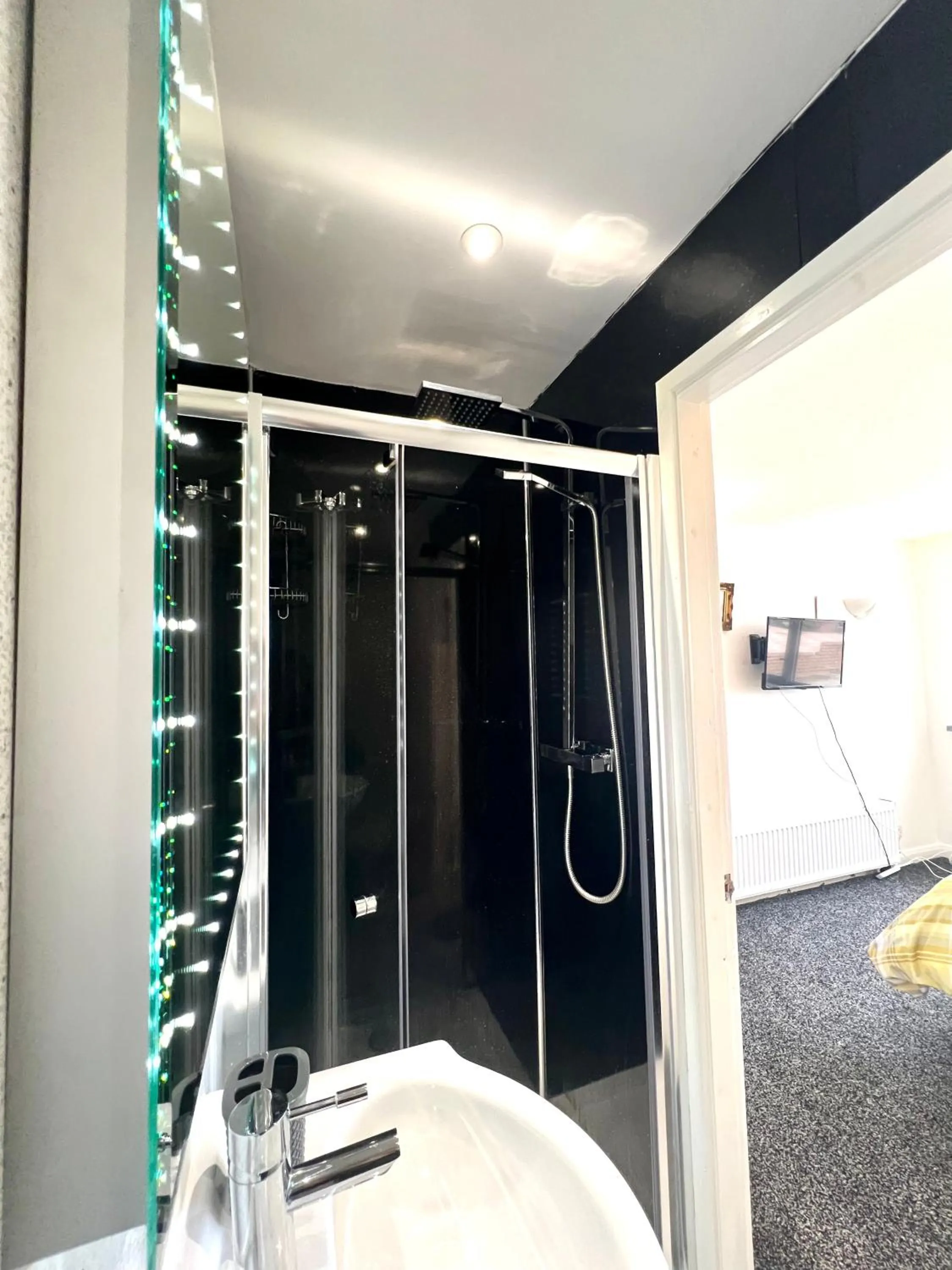 Shower in Beach Front Apartment with Free Parking, St Annes