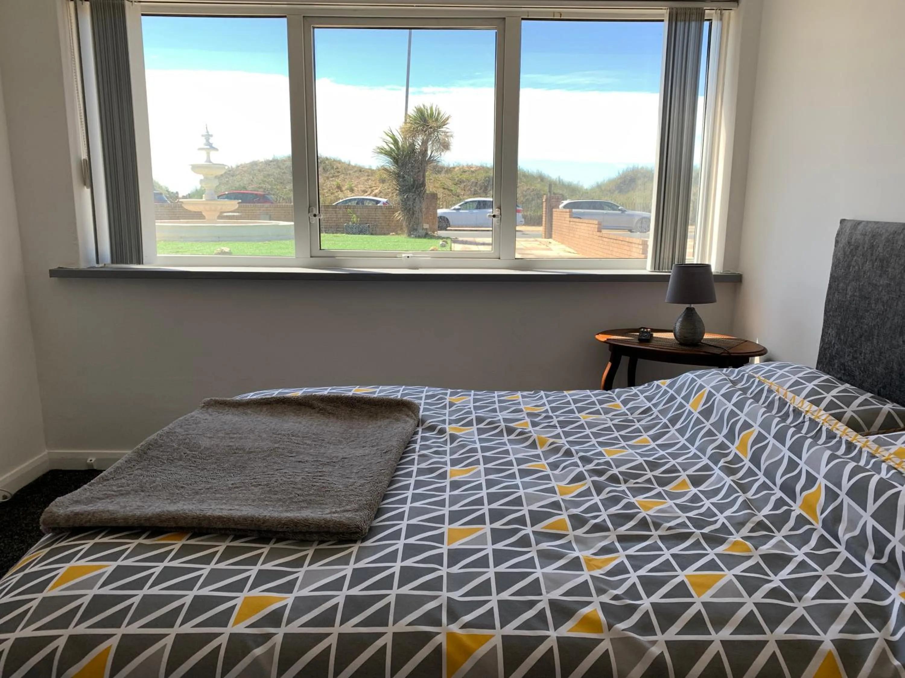 Bedroom, Bed in Beach Front Apartment with Free Parking, St Annes