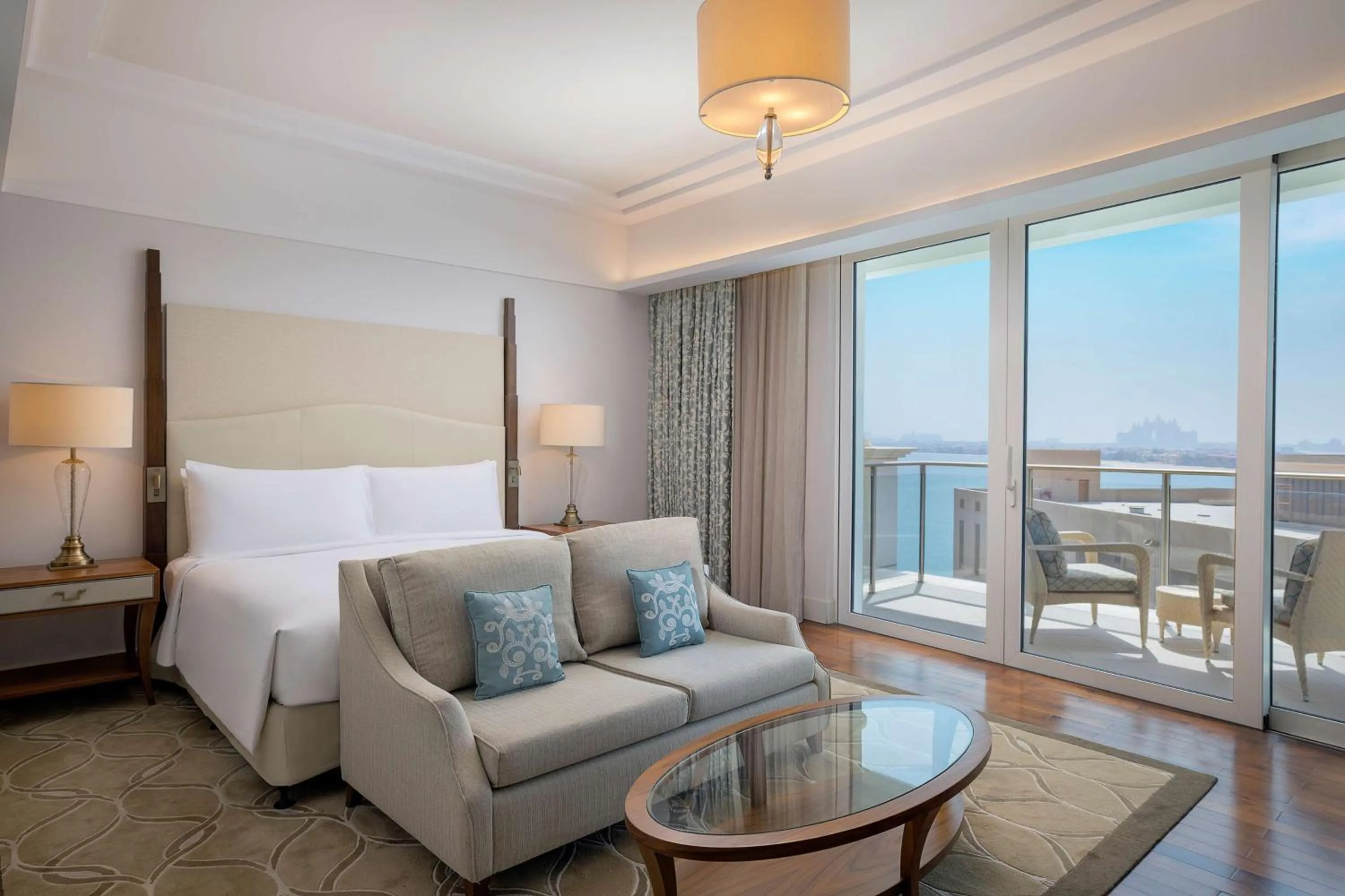 Living room, Bed in Waldorf Astoria Dubai Palm Jumeirah