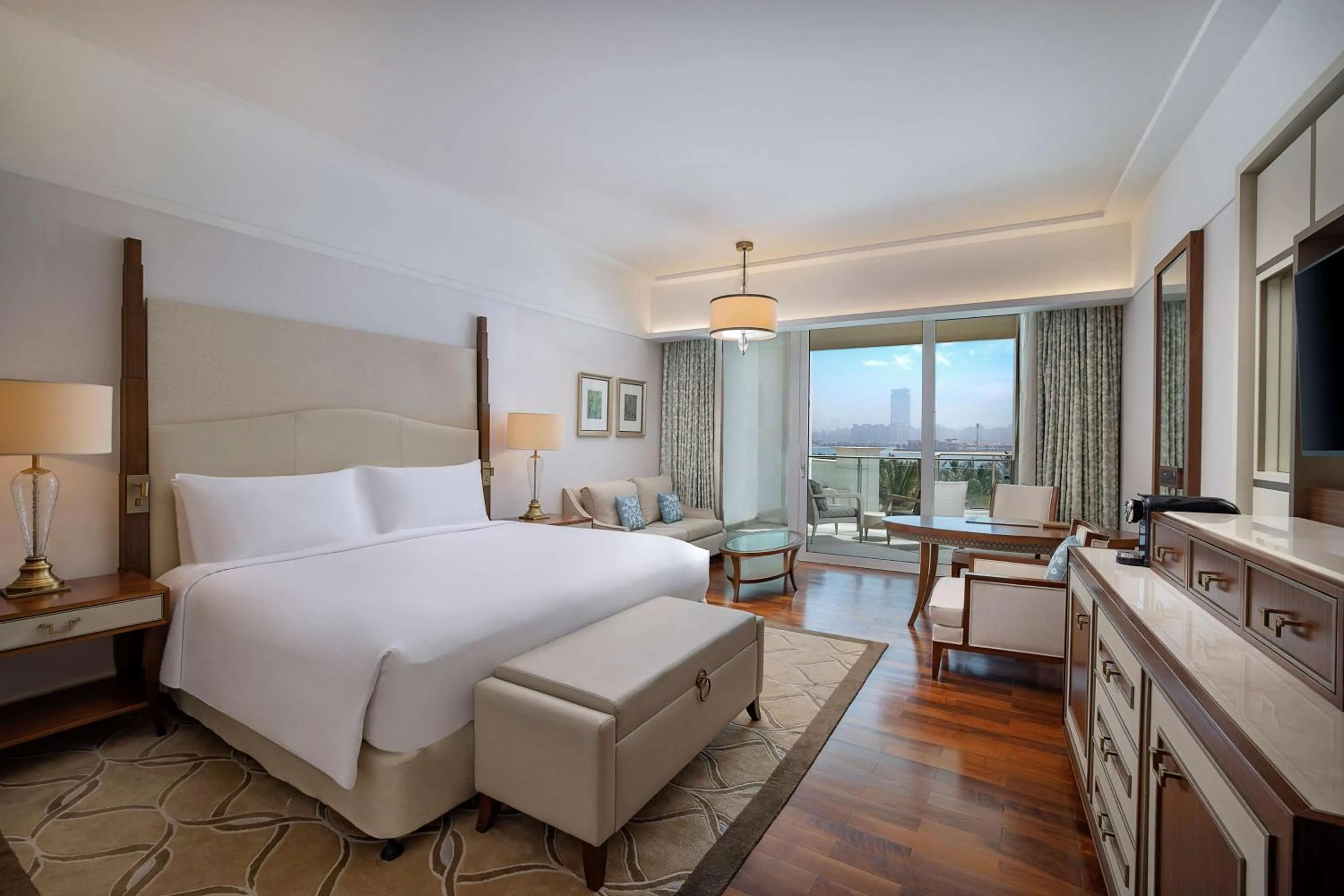 Living room, Bed in Waldorf Astoria Dubai Palm Jumeirah