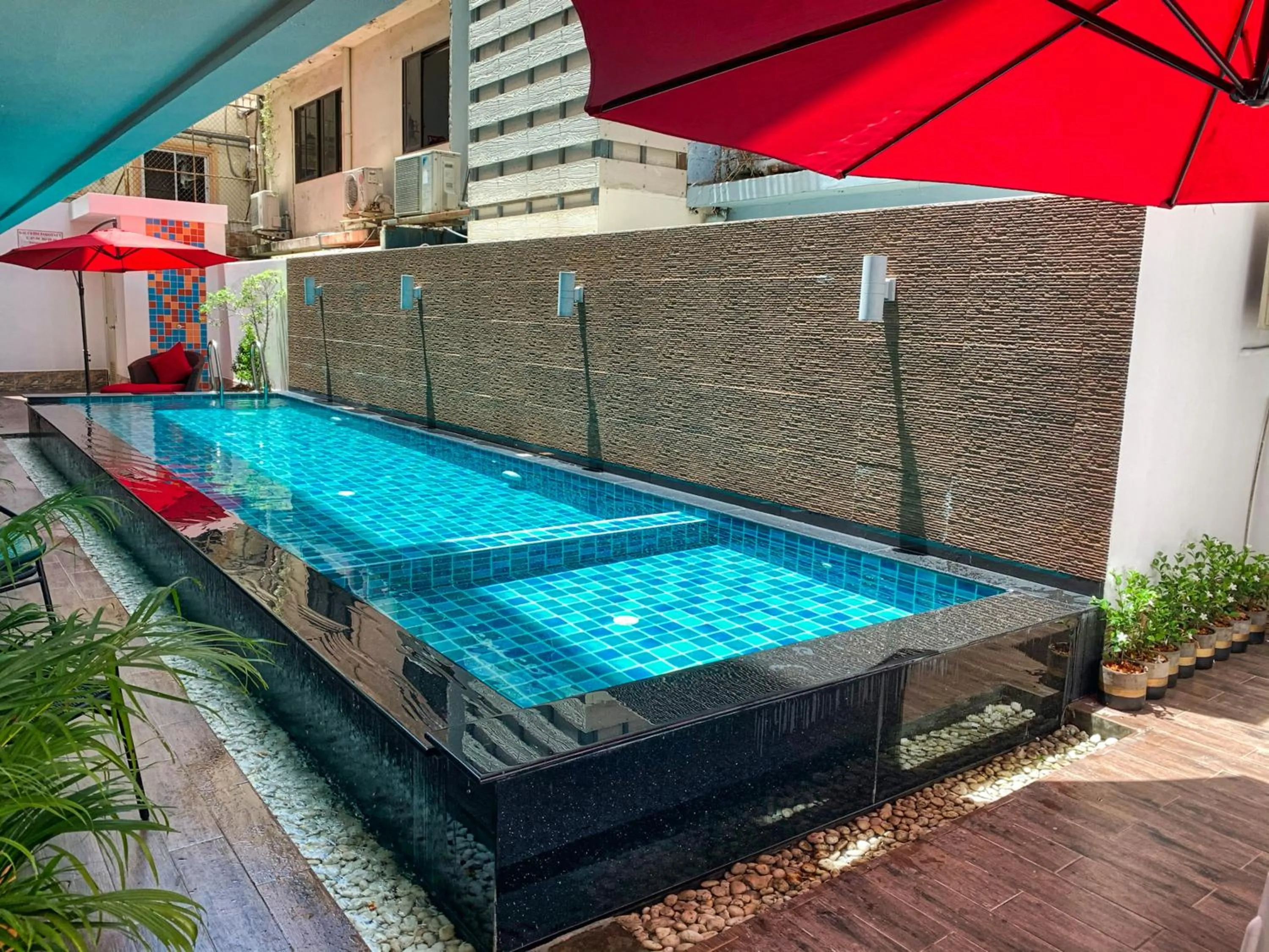 Pool view in Jomtien Beach Hostel