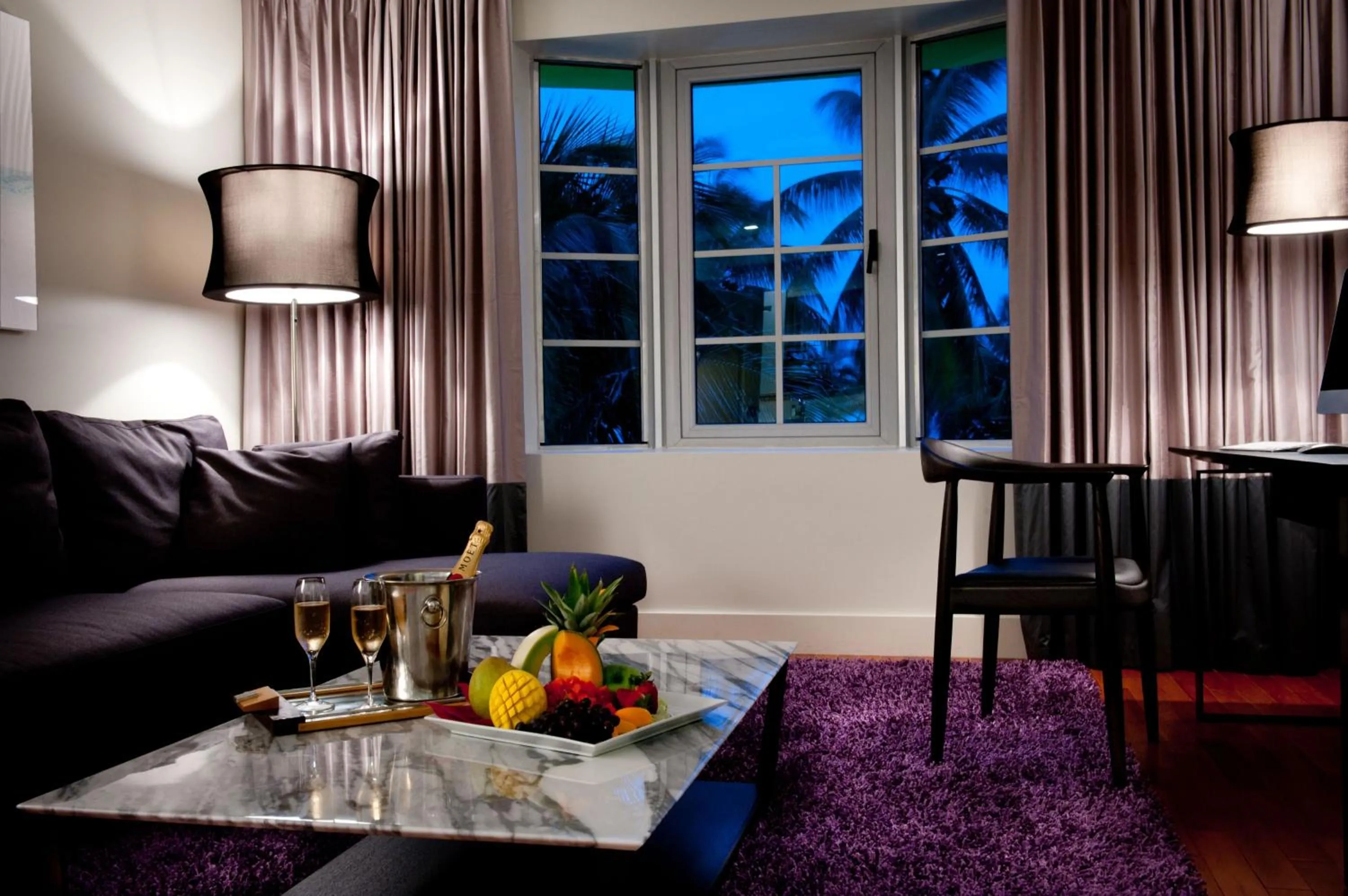 Living room in Leslie Hotel Ocean Drive