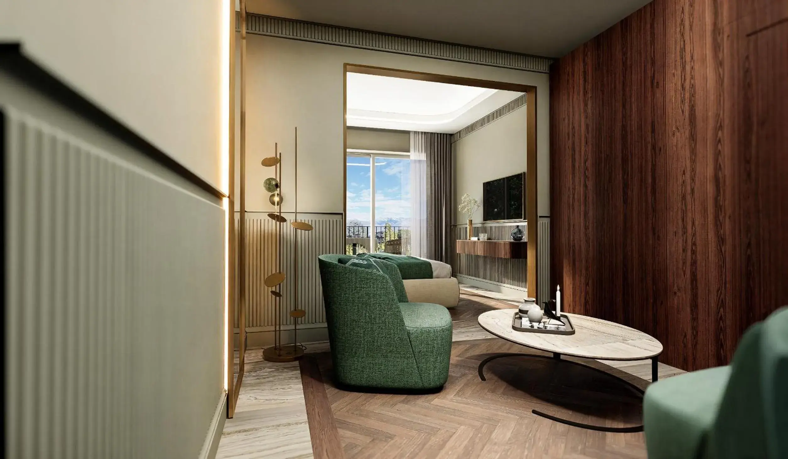 Deluxe Double or Twin Room - Pool or Lake Side Lateral view in Grand Hotel Bristol Deluxe Double or Twin Room - Pool or Lake Side Lateral view in Grand Hotel Bristol