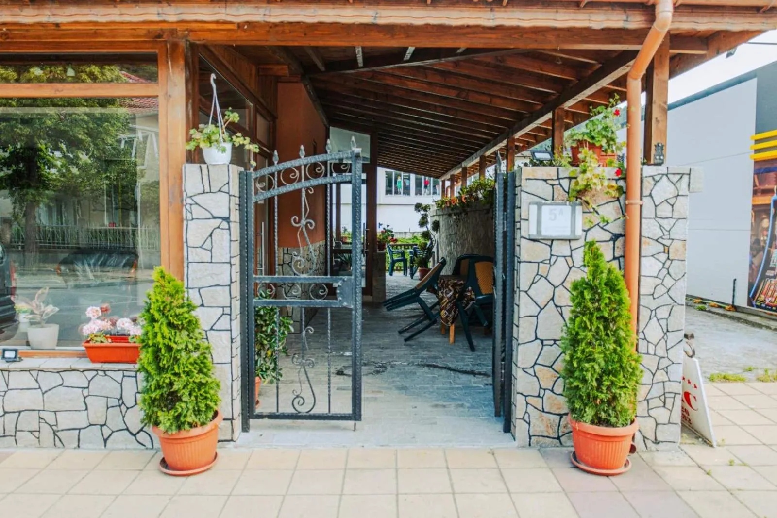 Patio in Family Hotel Alex
