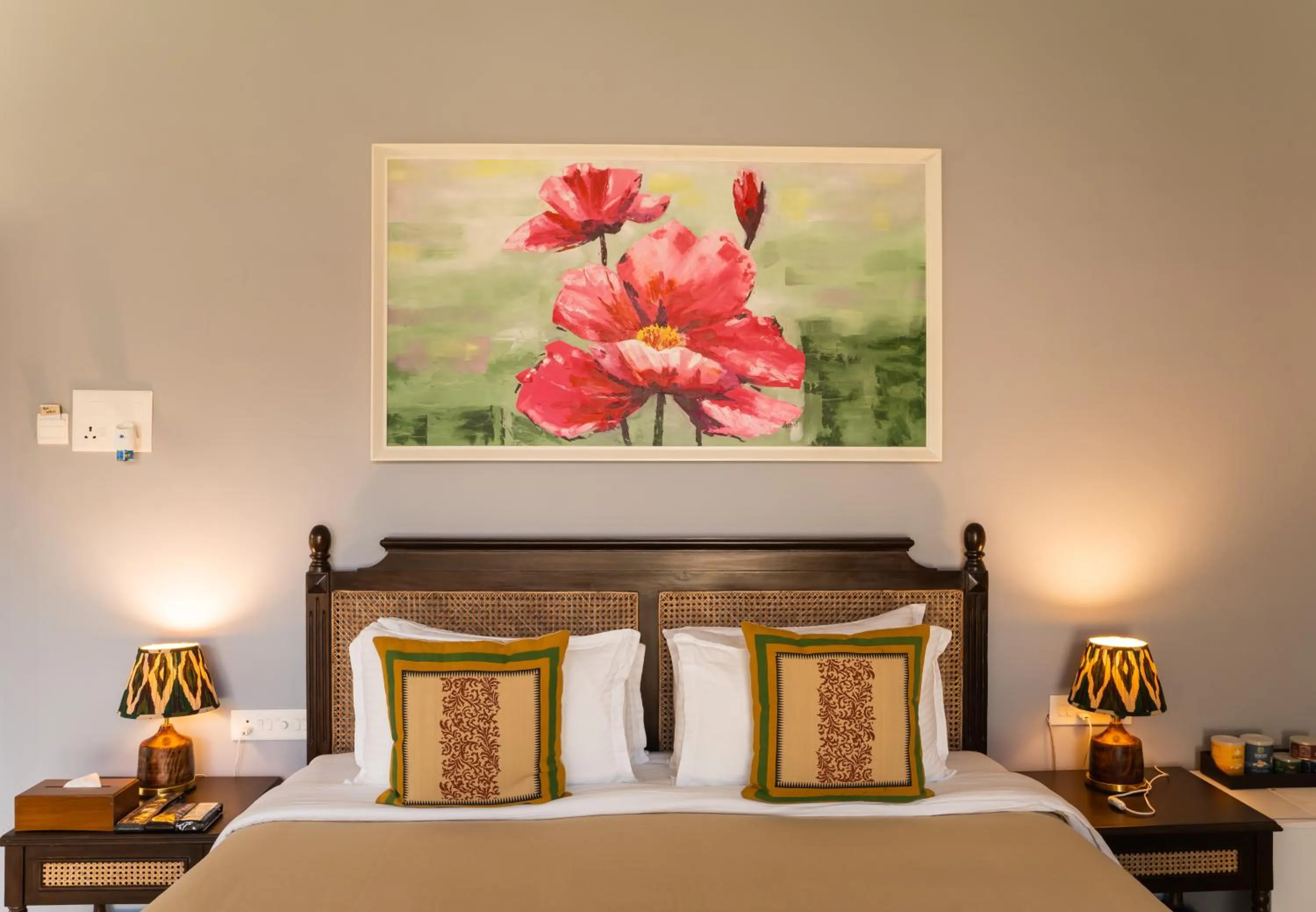 Bedroom, Bed in Oleander Farms, Karjat