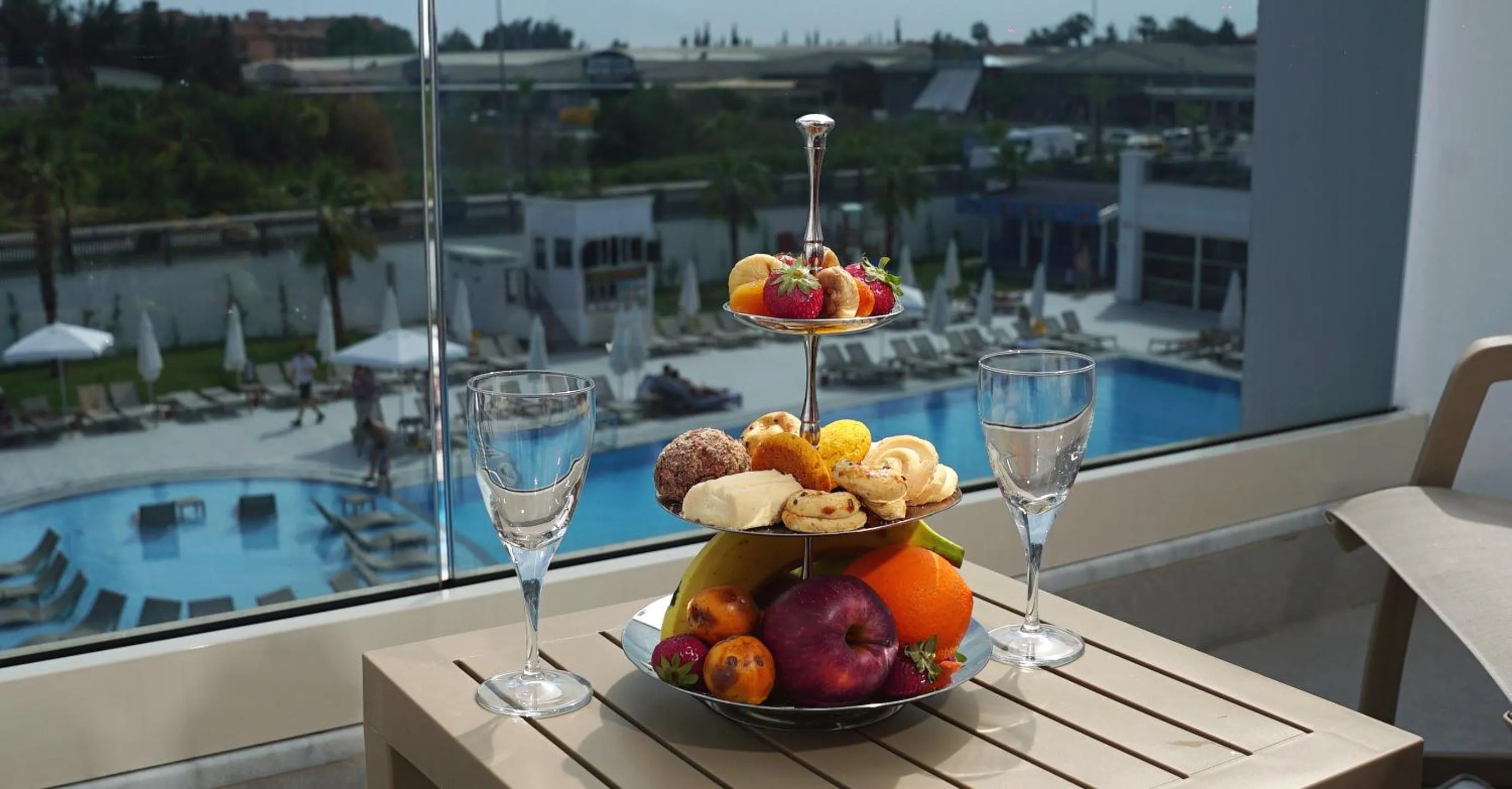 Pool view in Sunthalia Hotels & Resorts Ultra All Inclusive Adults Only Party Hotel