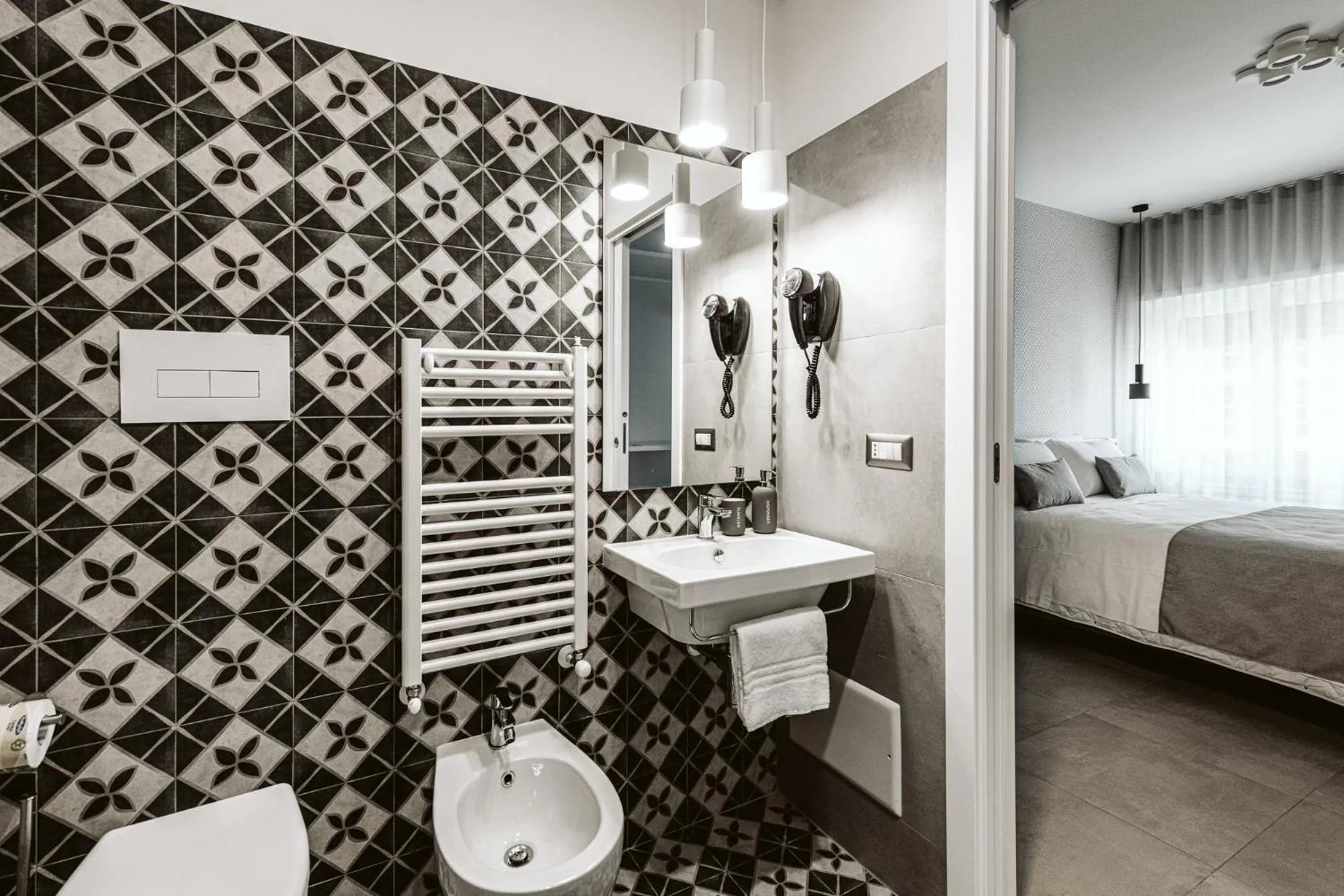 Bathroom, Bed in B&B LUMAS