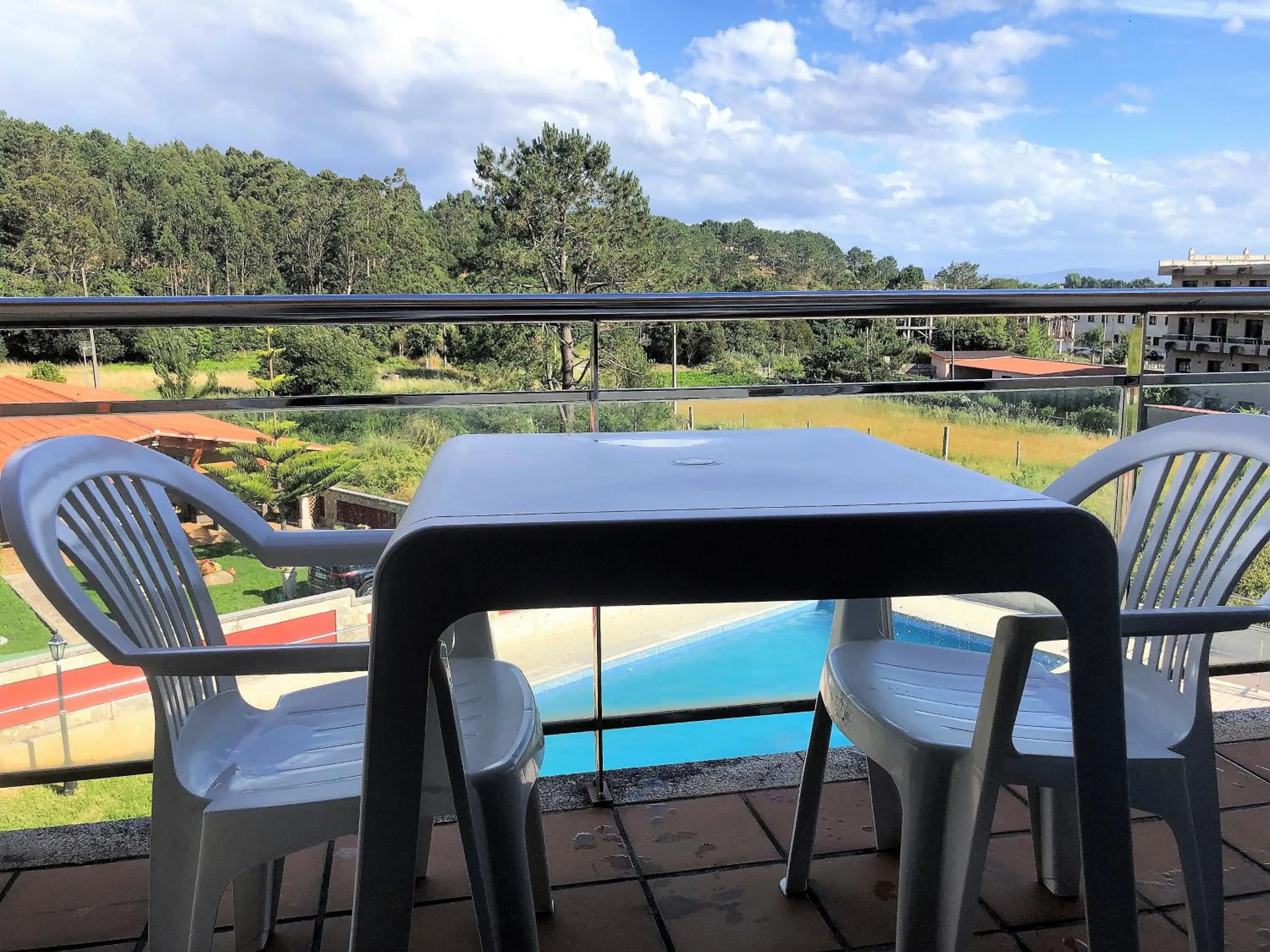 Natural landscape, Balcony/Terrace in Apartamentos aDoniña Playa Major Sanxenxo
