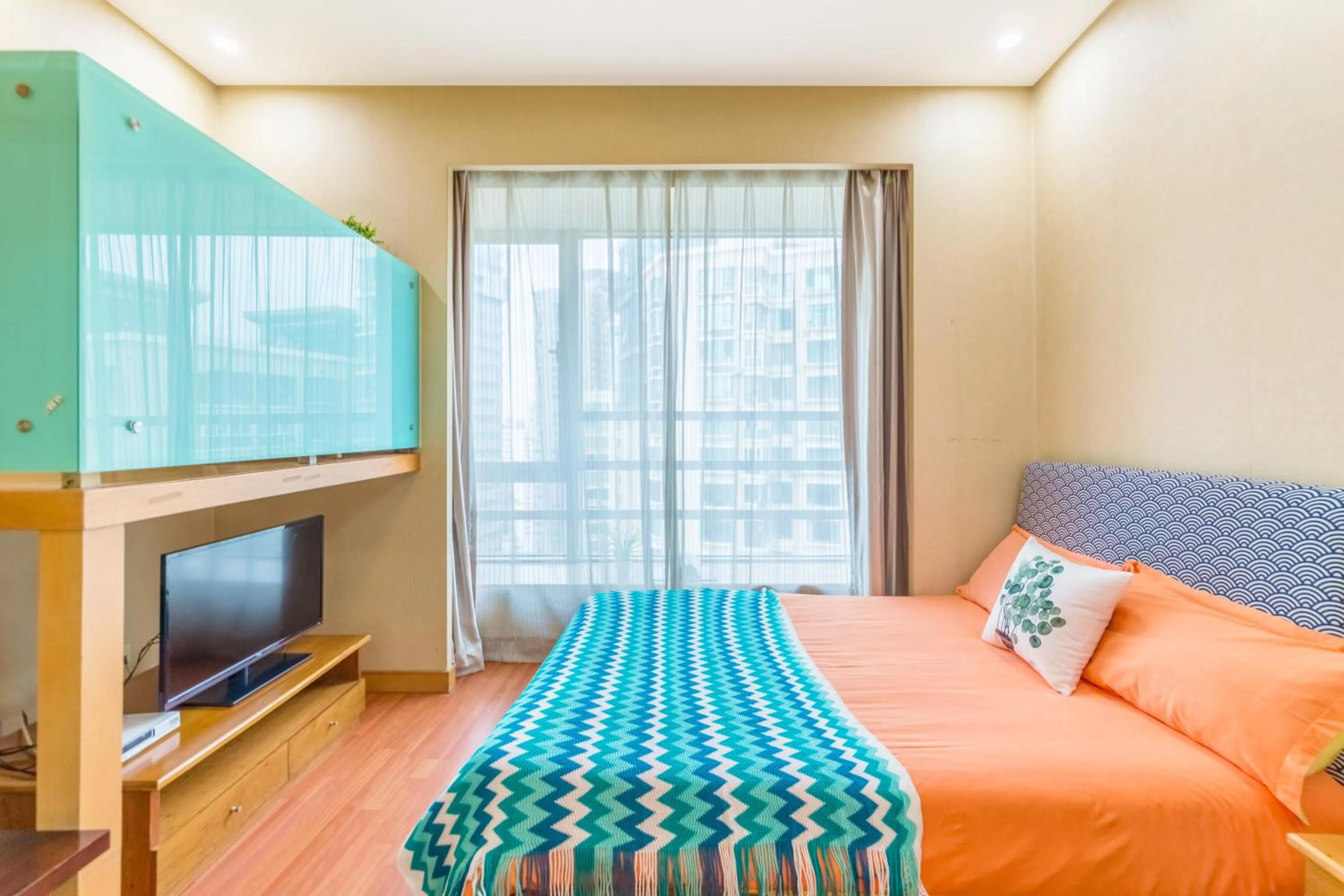 Bed in Shanghai Jiarong Hotel Apartment