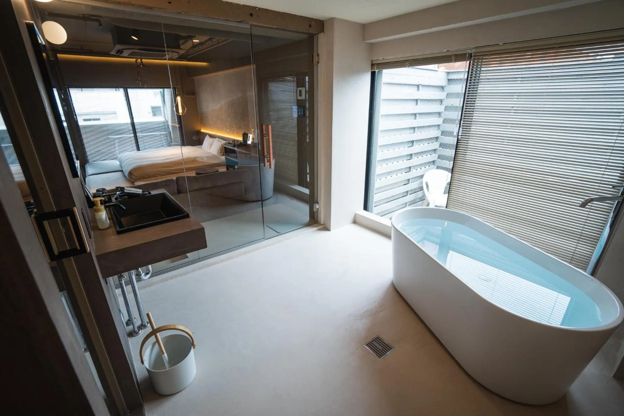 Bathroom, Bed in SAUNALAND ASAKUSA