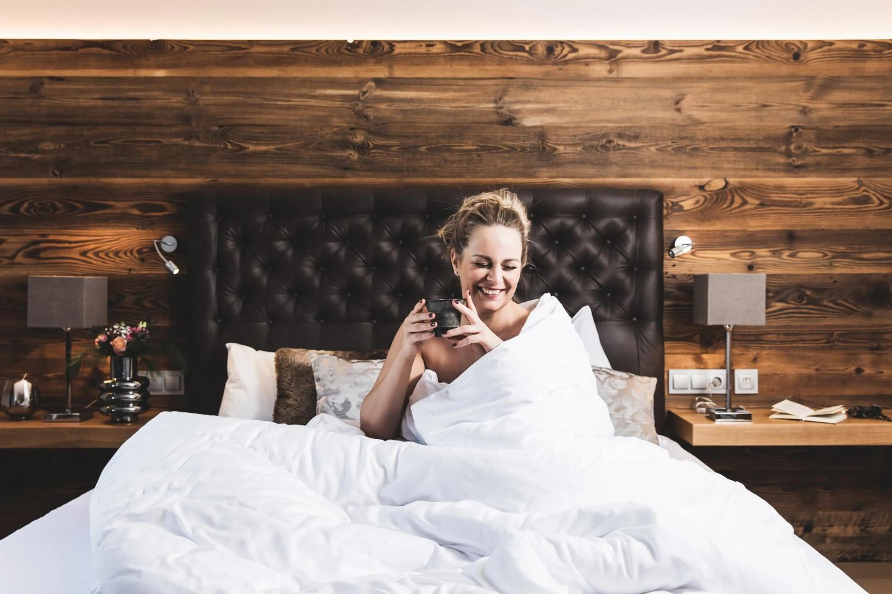 Photo of the whole room, Bed in Alpines Gourmet Hotel Montanara