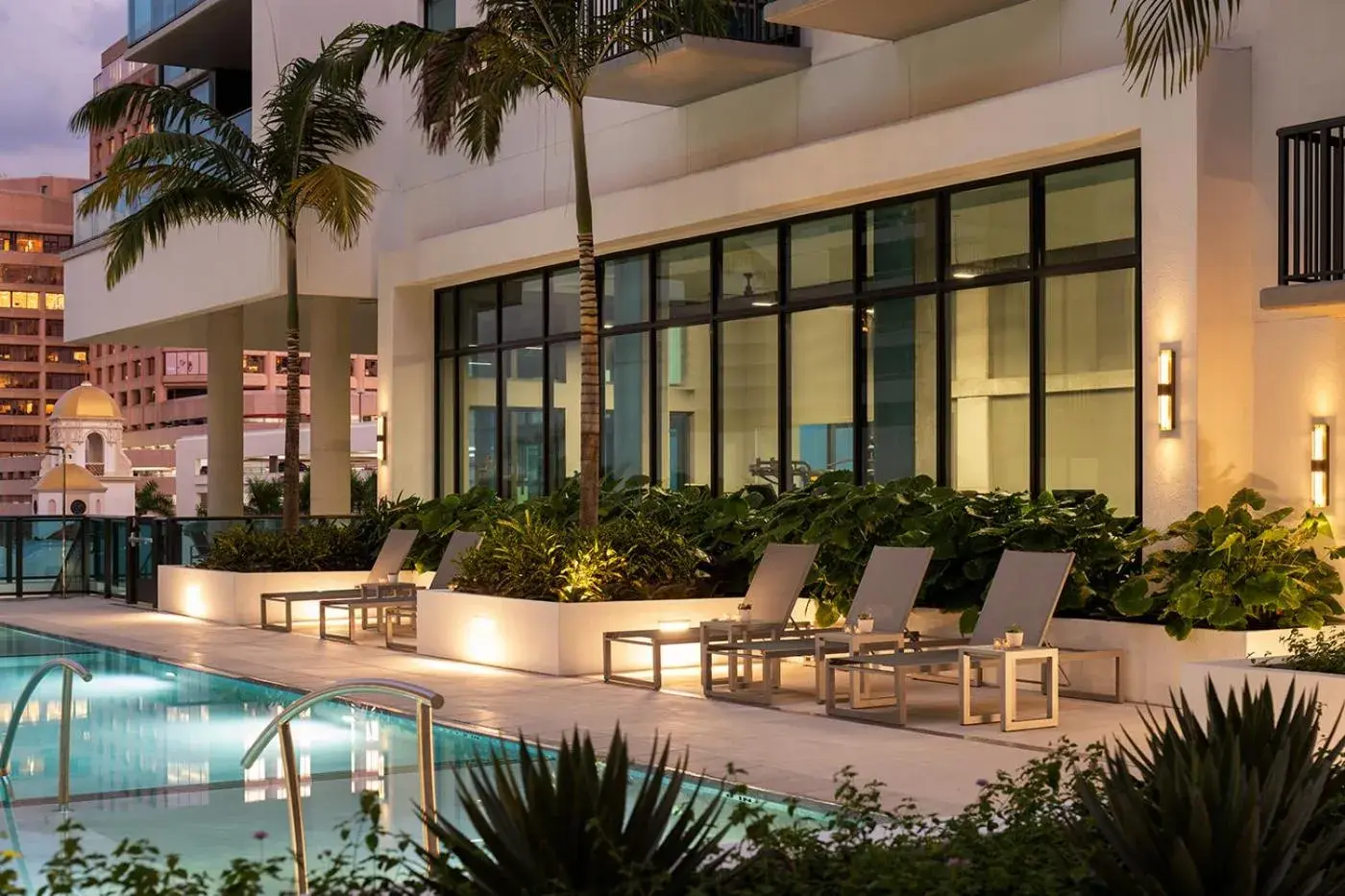 Swimming pool in AKA West Palm Swimming pool in AKA West Palm