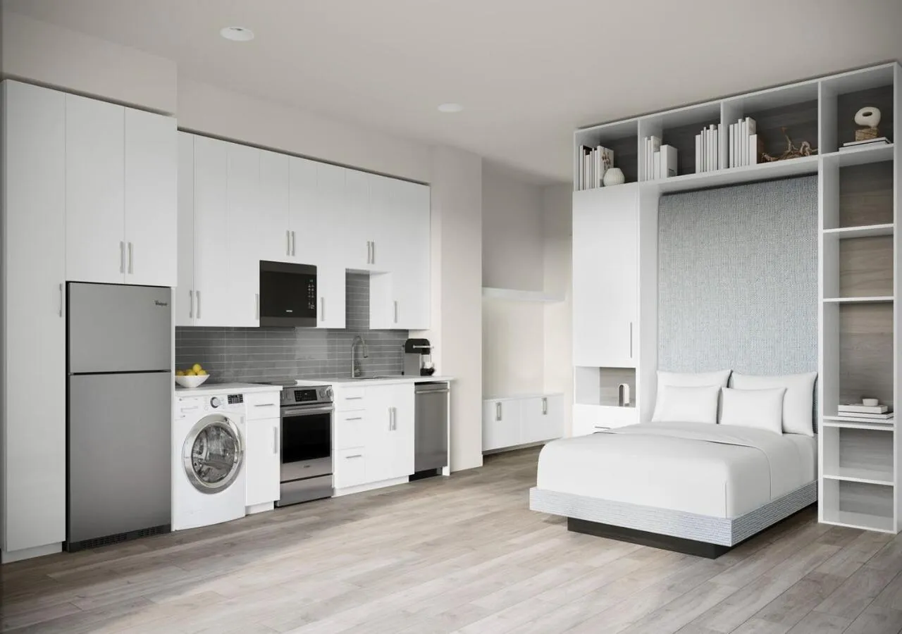 Kitchen or kitchenette, Bed in AKA West Palm