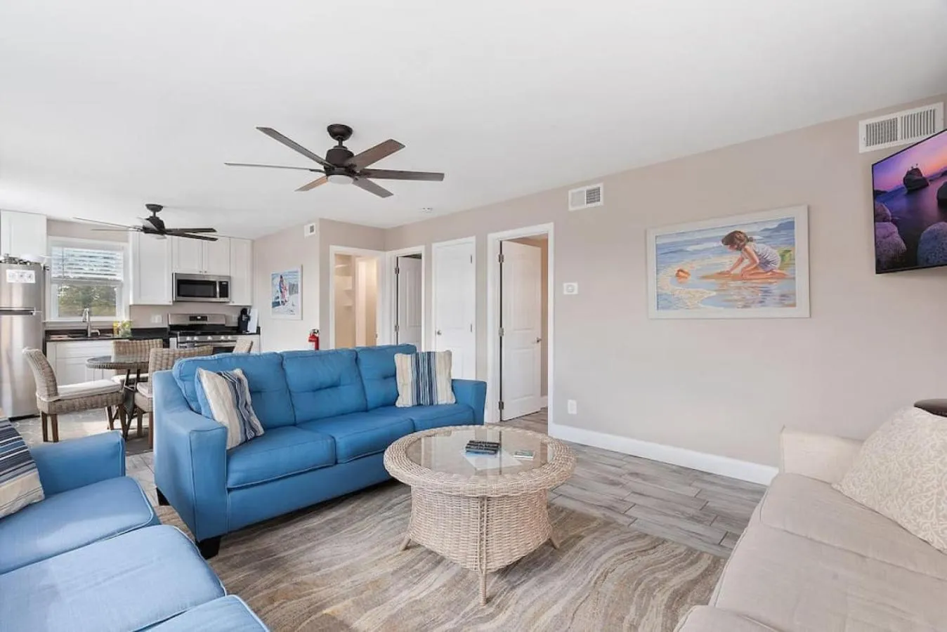 Living room in Unit B 2nd fl 2nd fl Hideaway 2 Block to Beach Parking