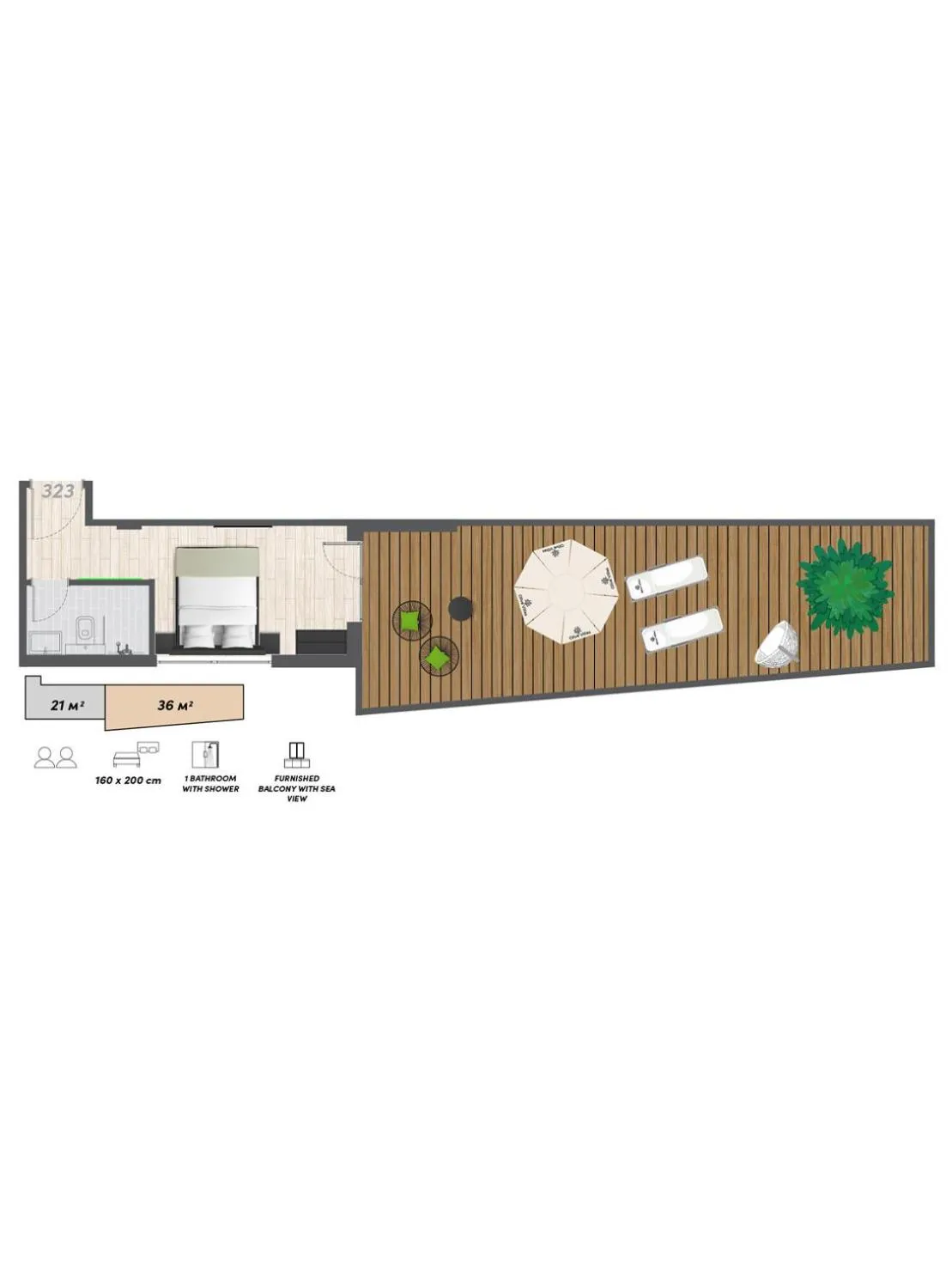 Floor plan in Olive Villas Beach Hotel