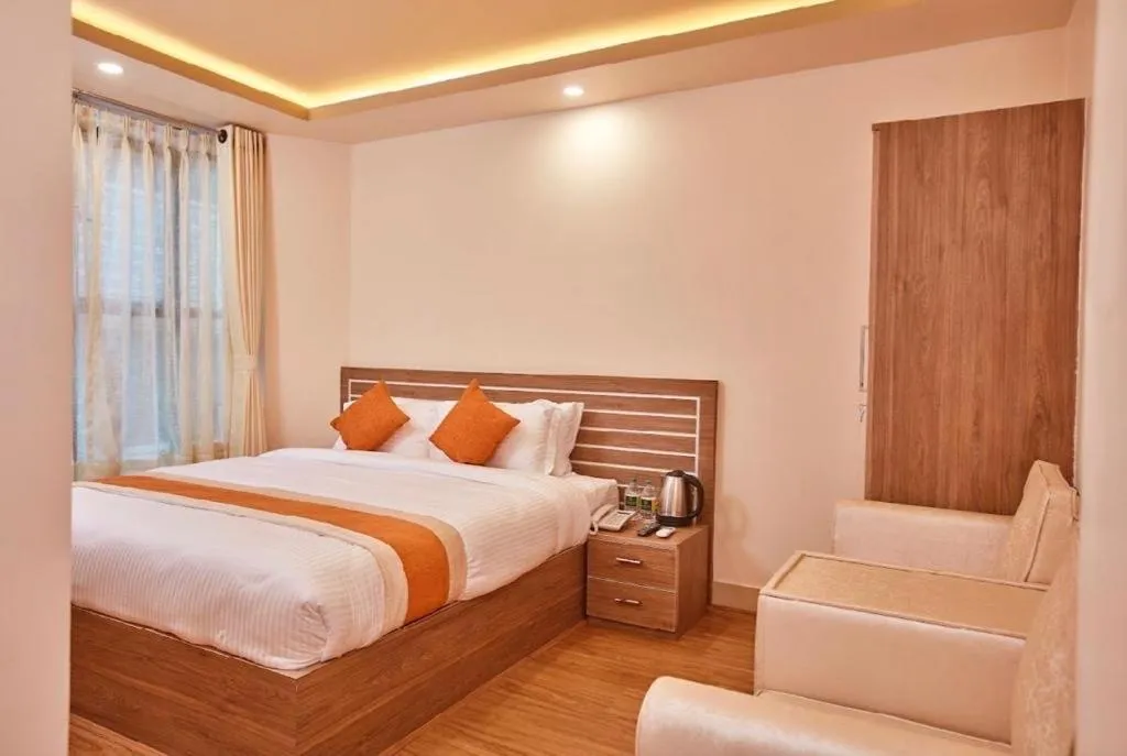 Bed in The Samrat Palace - Luxury Hotel in Kathmandu