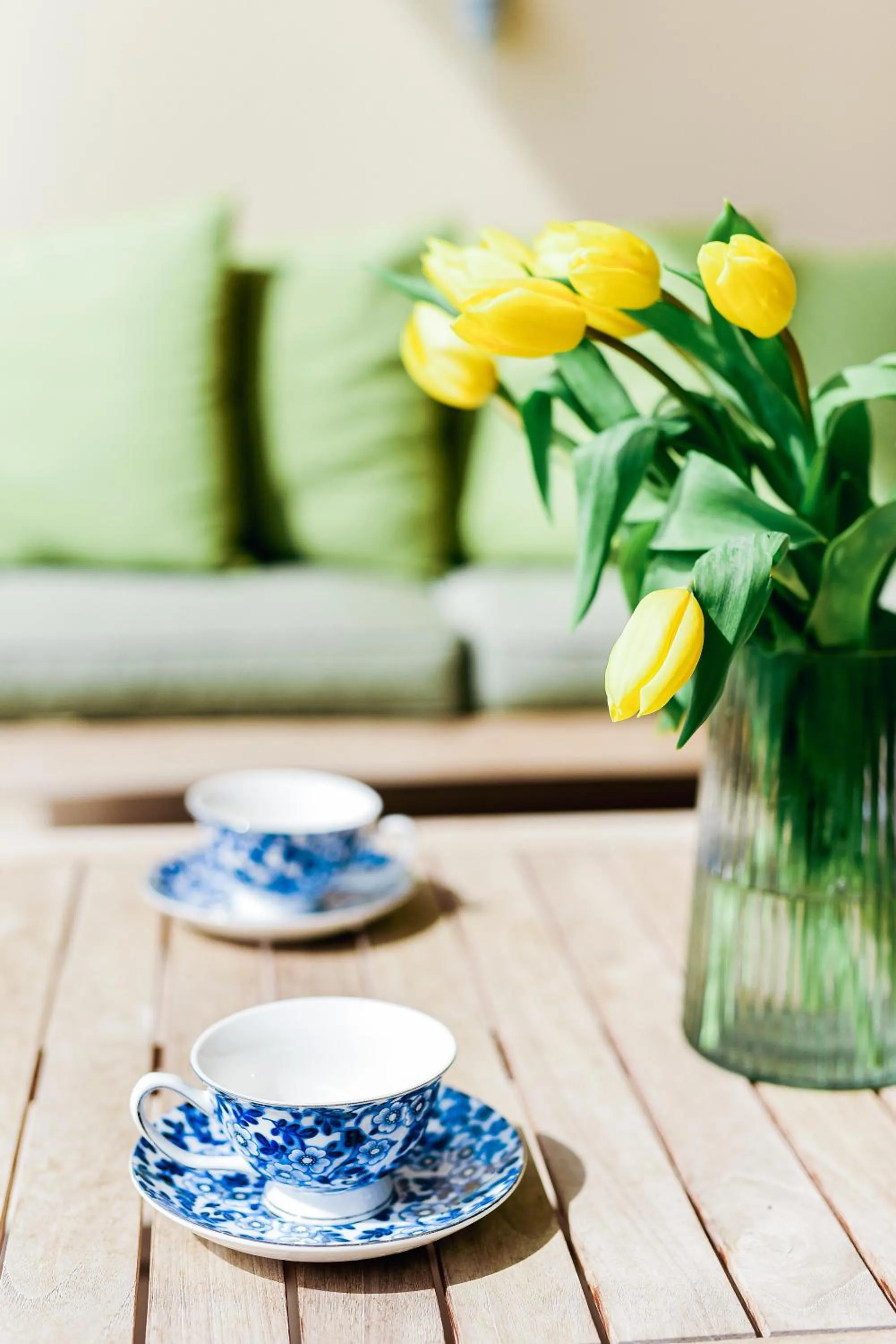 Seating area in Oliva Holiday Homes