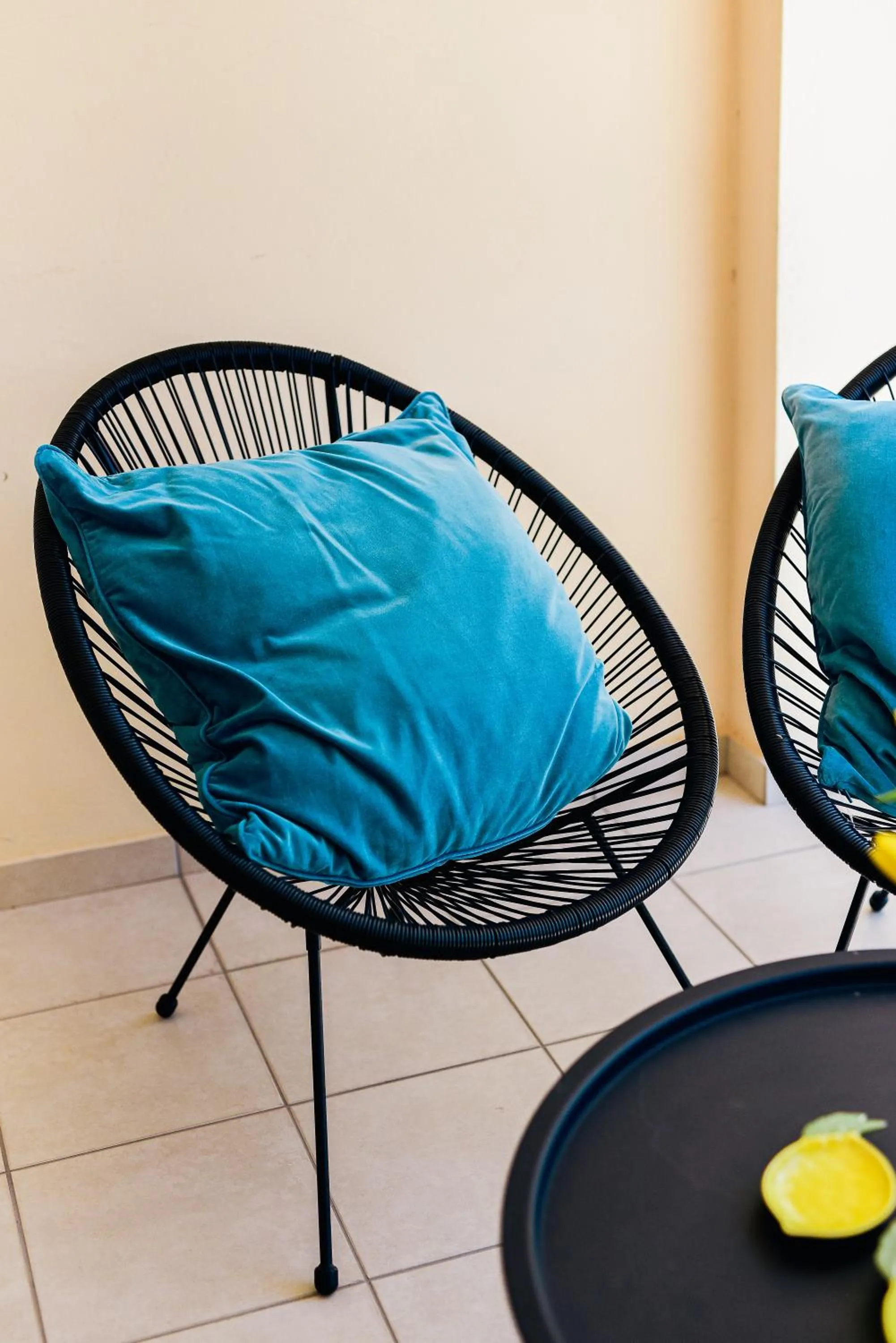 Seating area in Oliva Holiday Homes