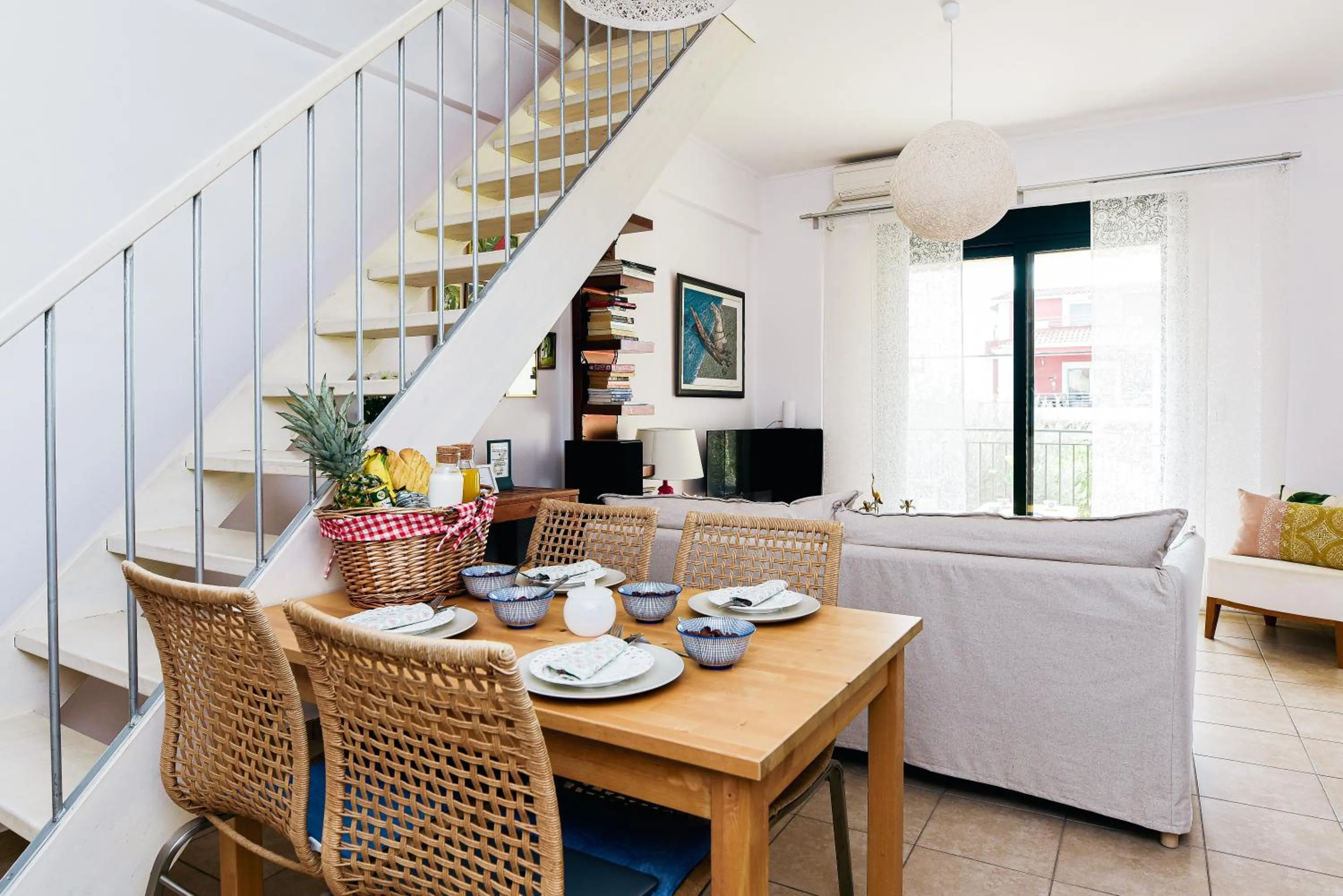 Seating area in Oliva Holiday Homes