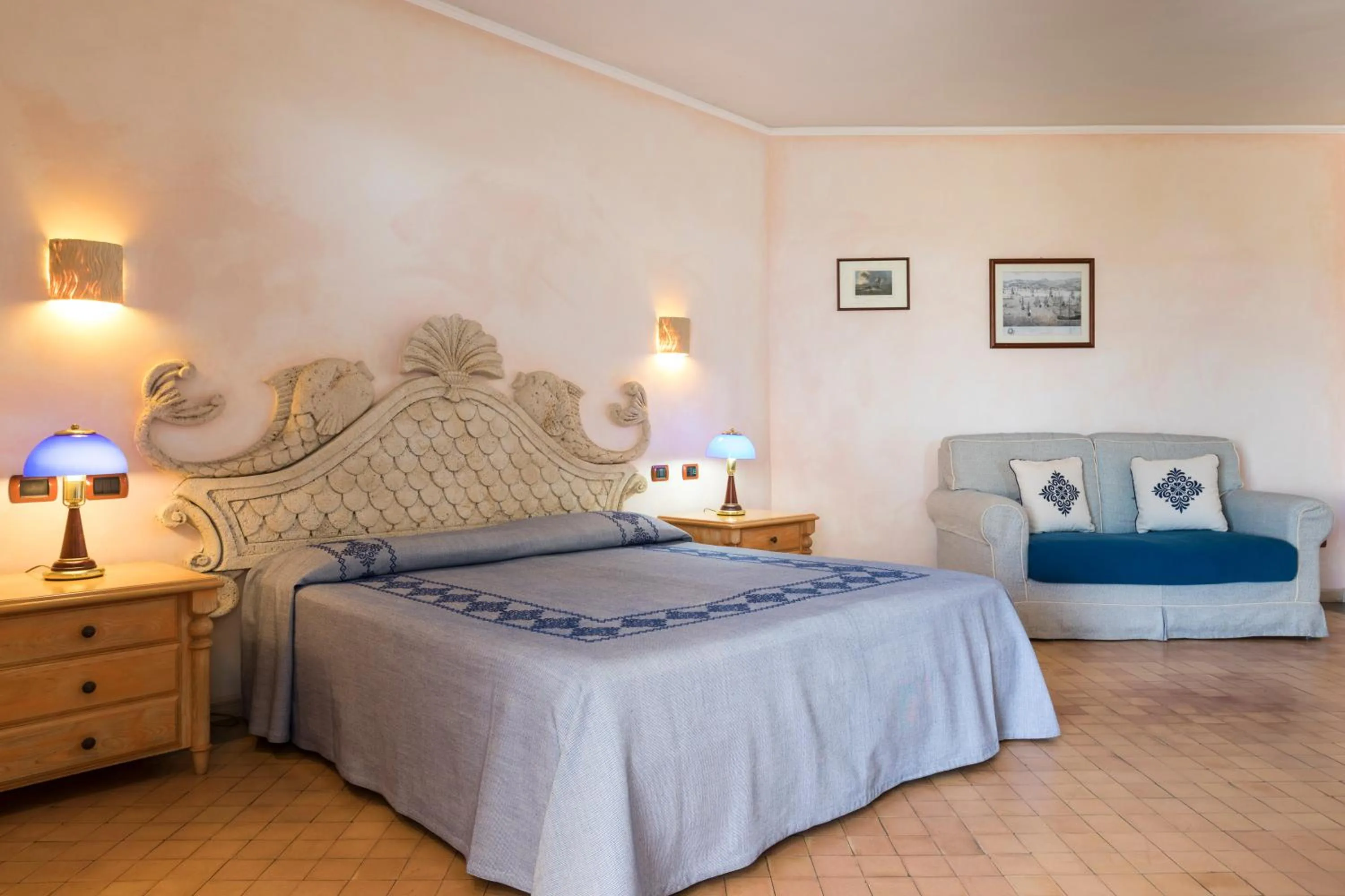 Bed in Hotel Poseidonia