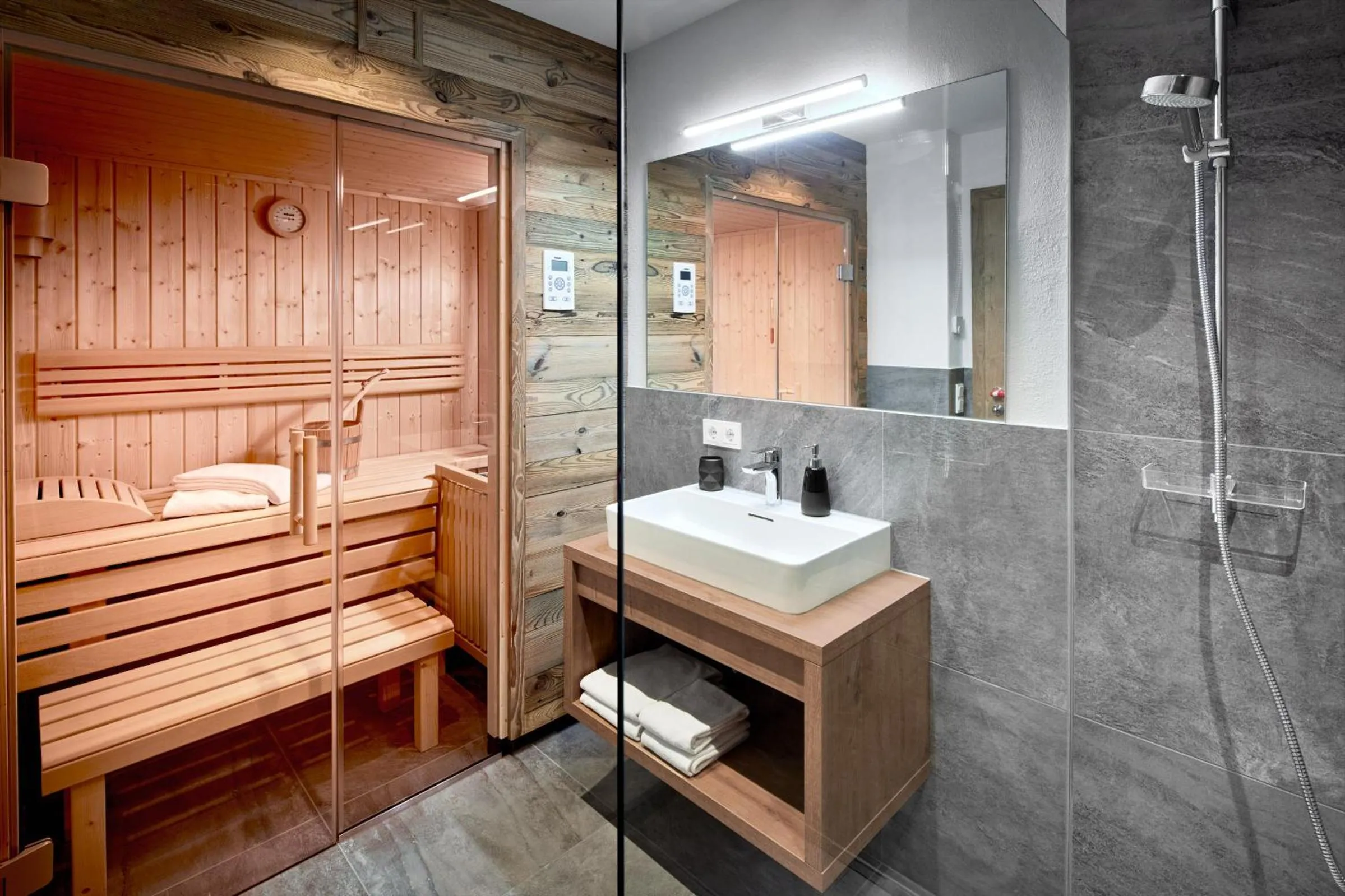 Shower in Alpin Residenzen Buchensteinwand St. Ulrich by Alpina-Holiday