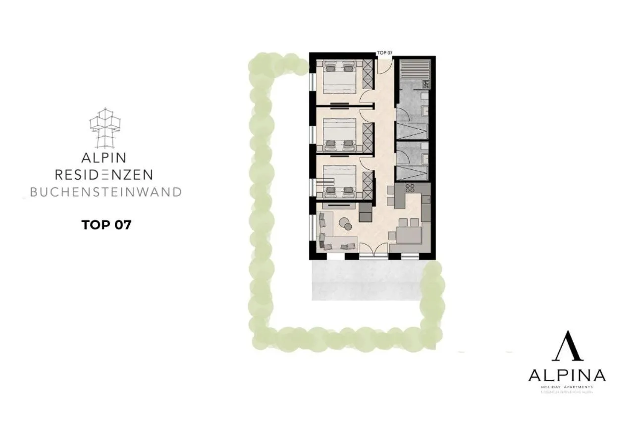 Floor plan in Alpin Residenzen Buchensteinwand St. Ulrich by Alpina-Holiday