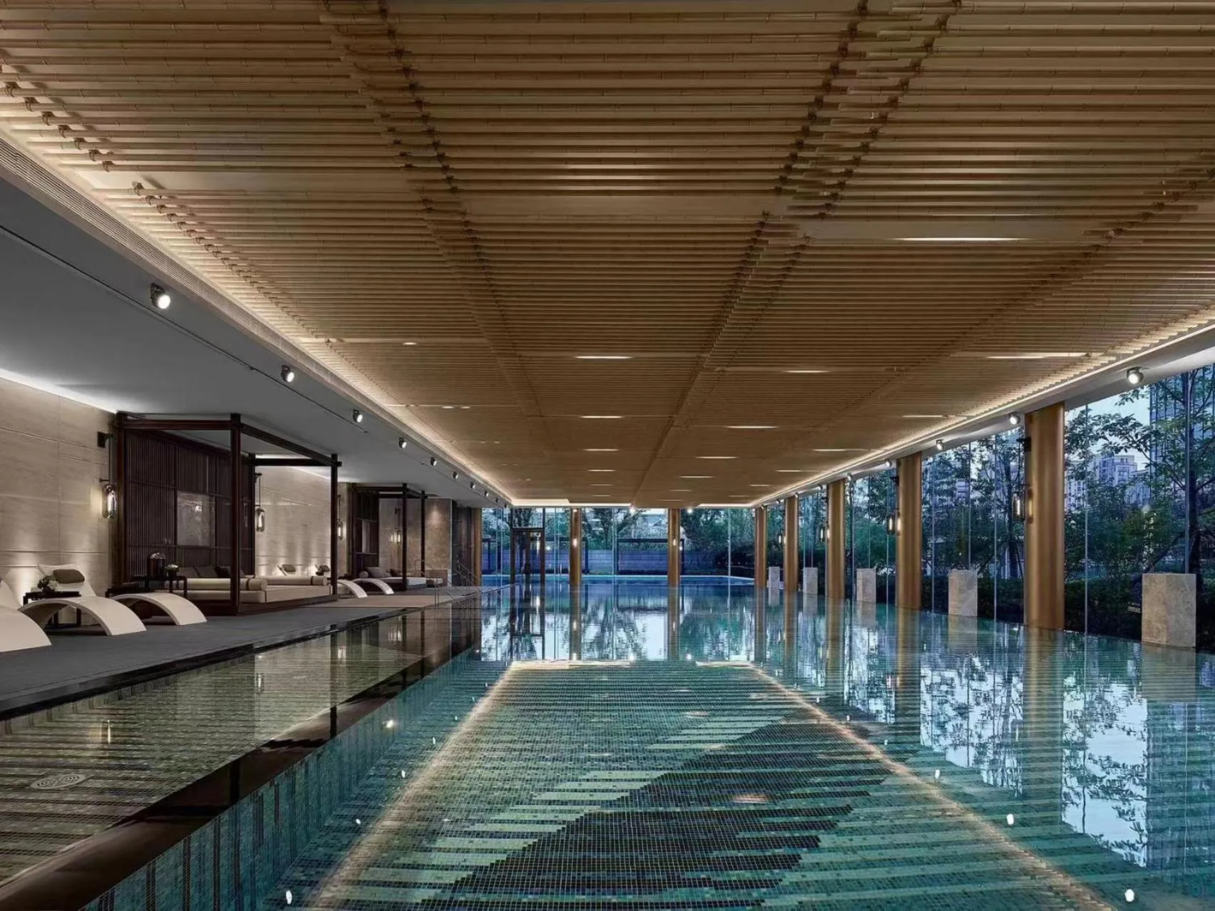Pool view in InterContinental Hangzhou Liangzhu by IHG