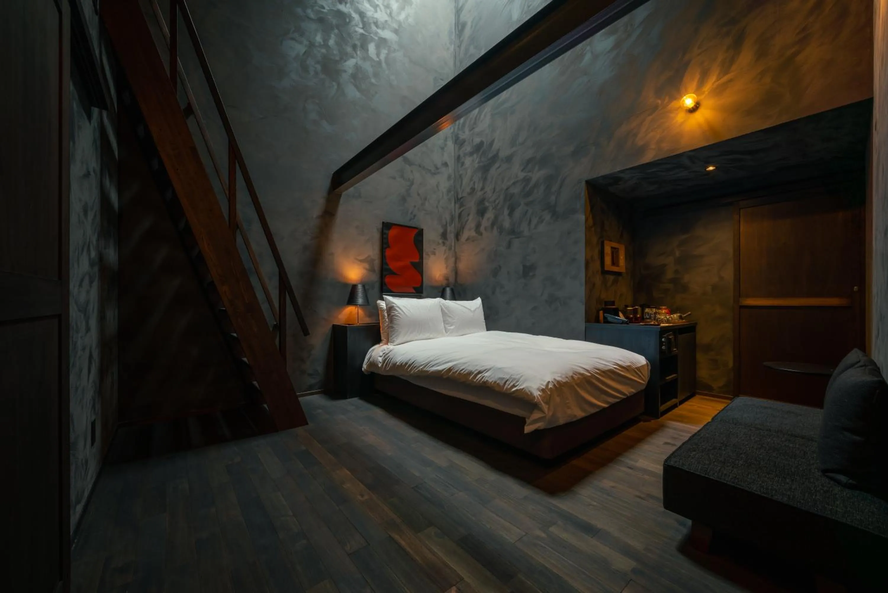 Photo of the whole room, Bed in BYAKU Narai