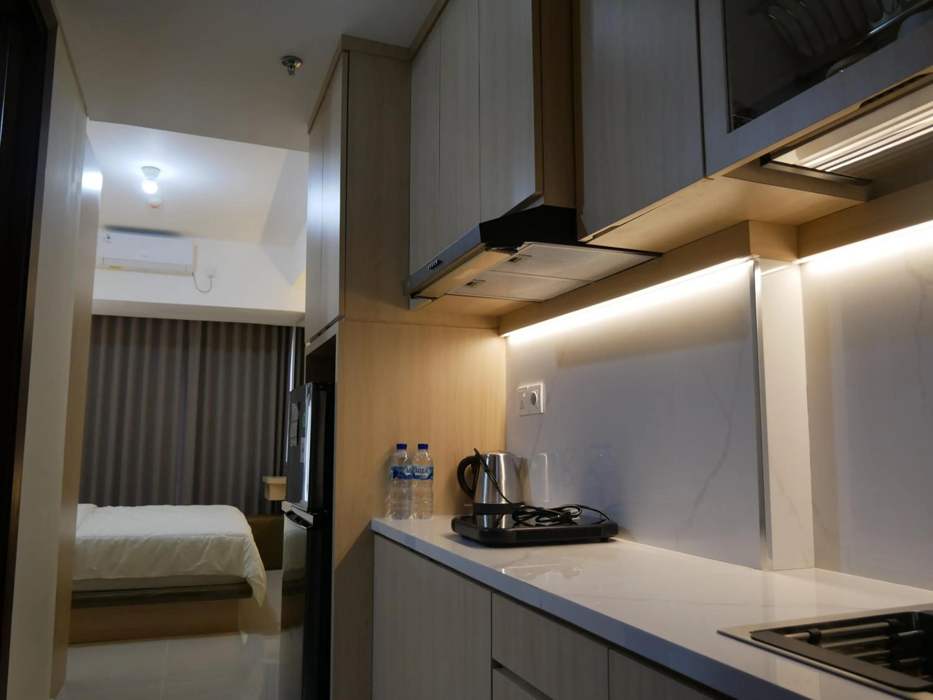 Kitchen or kitchenette, Bed in Meisterstadt Pollux Habibie