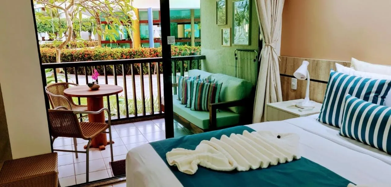 Balcony/Terrace, Bed in Porto de Galinhas Resort Marulhos