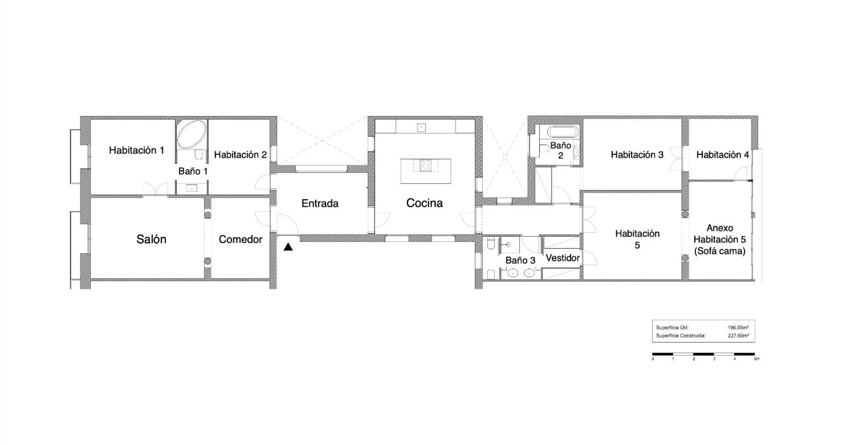 Floor plan in SibsBcn-Paseo de Gracia Luxury Exclusive Gaudí