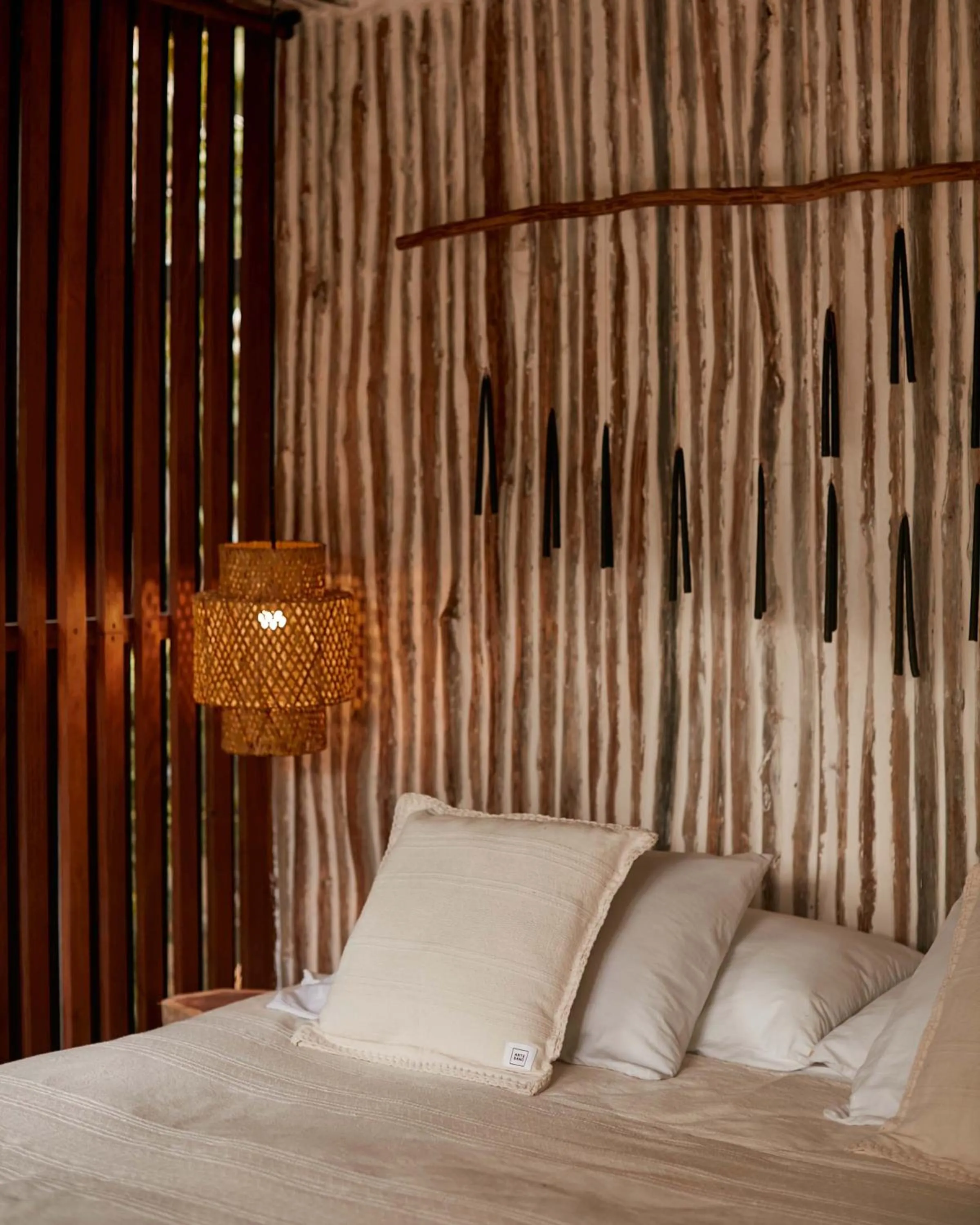 Bed in Kapok Bacalar - Plant Based Hotel