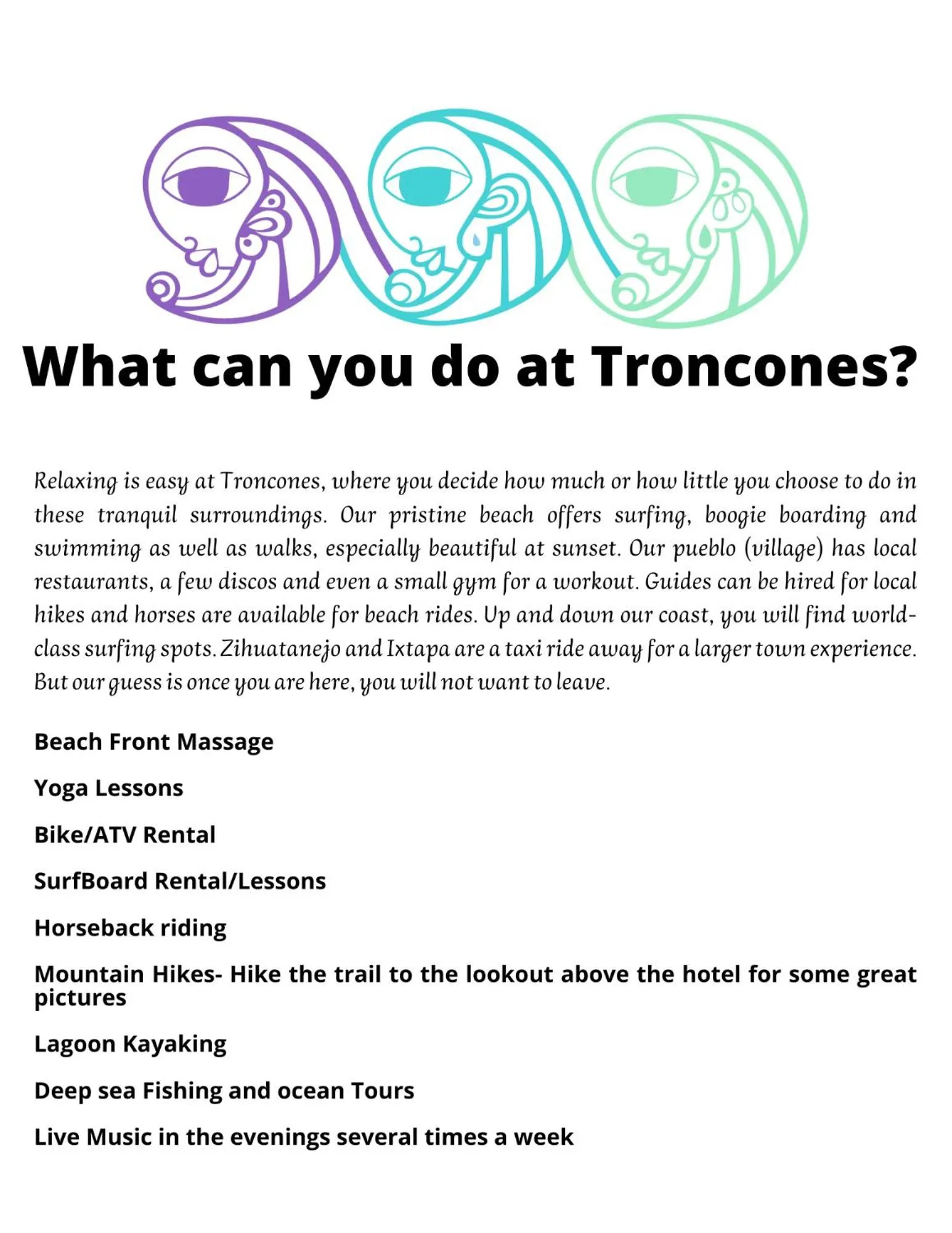 Activities in Tres Mujeres Hotel