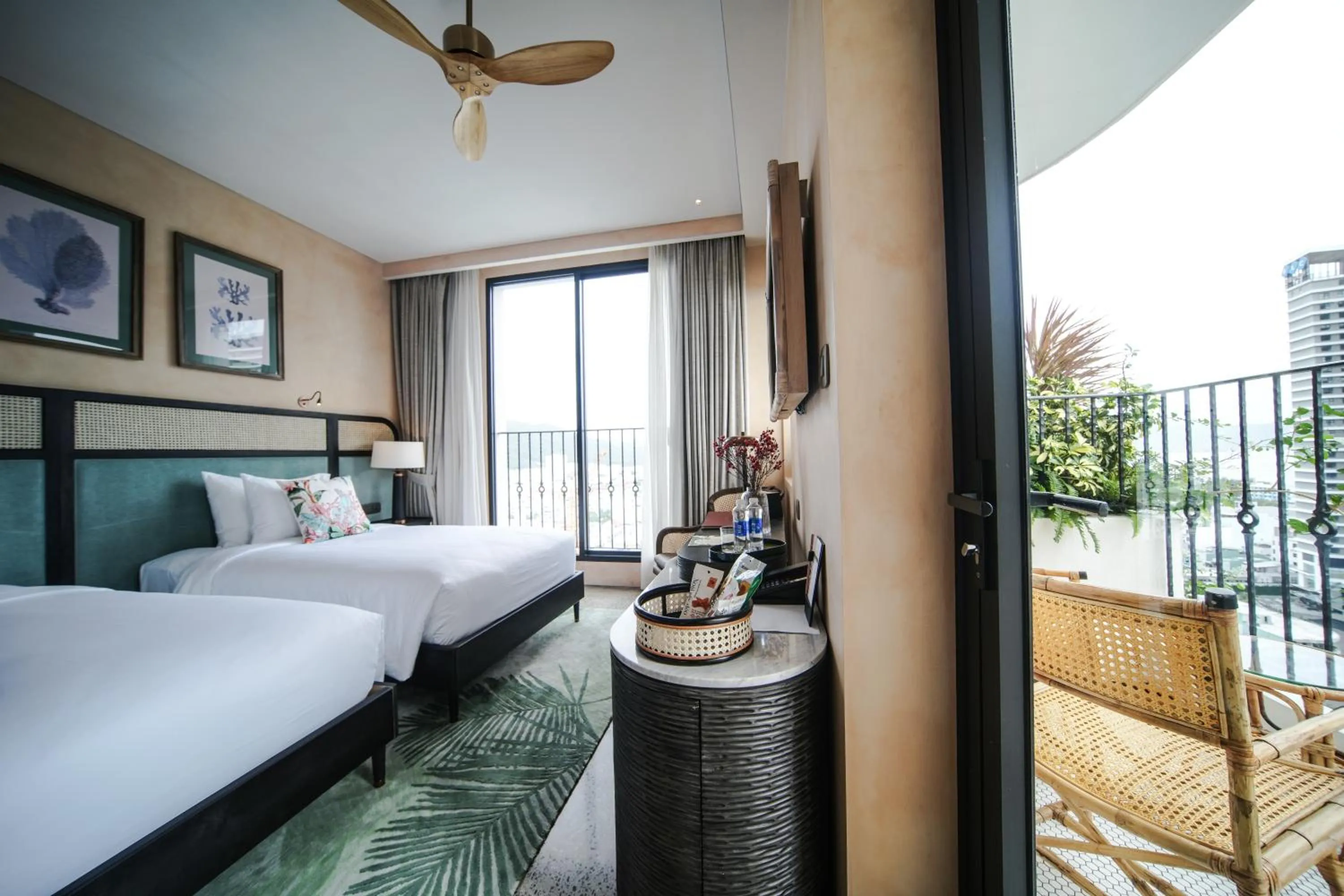 View (from property/room), Bed in L'amor Boutique Hotel Quy Nhơn