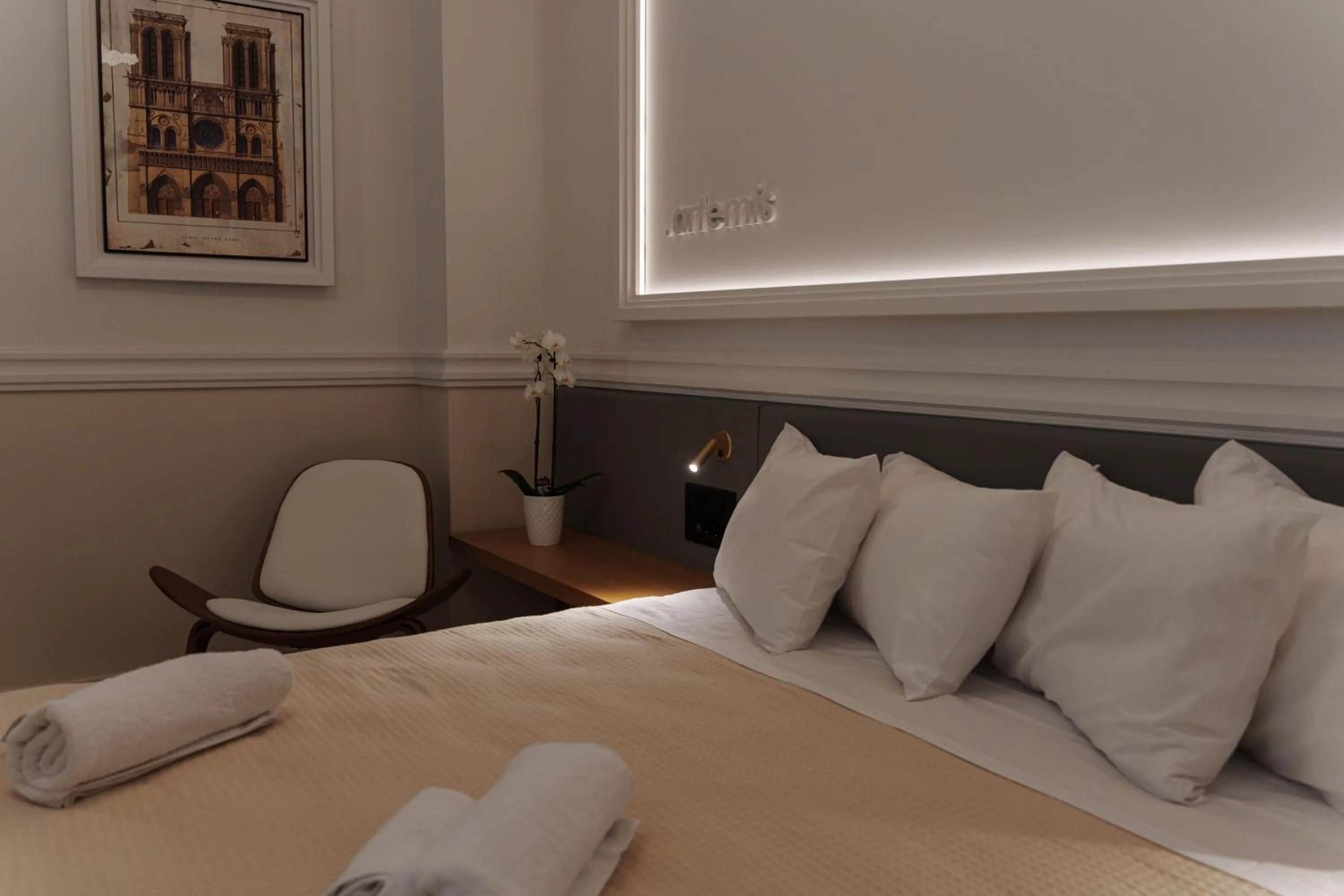 Bed in Agora Athens Suites