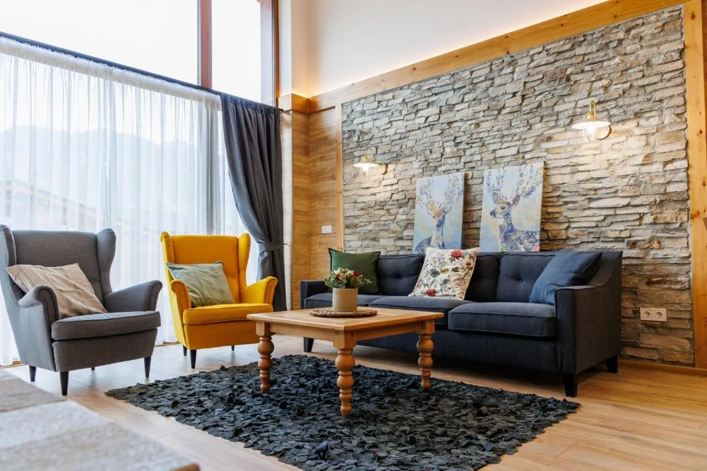 Living room in Villa Letizia & Raphael w Sauna near Pirin Golf Resort