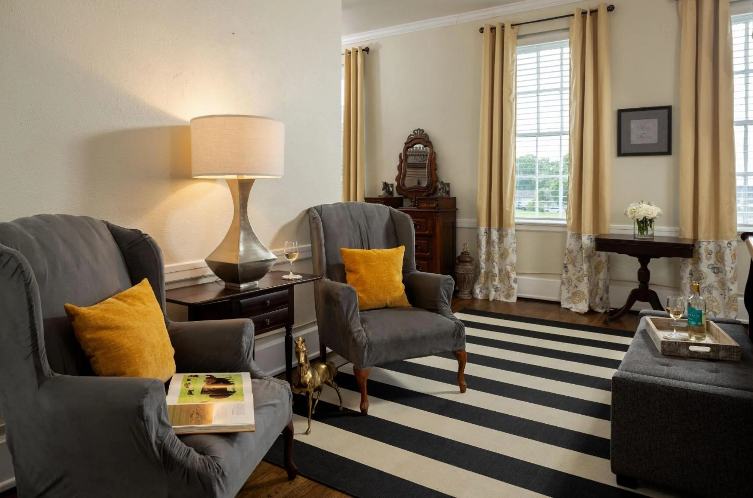 Seating area in Magnolia Manor and Chapel