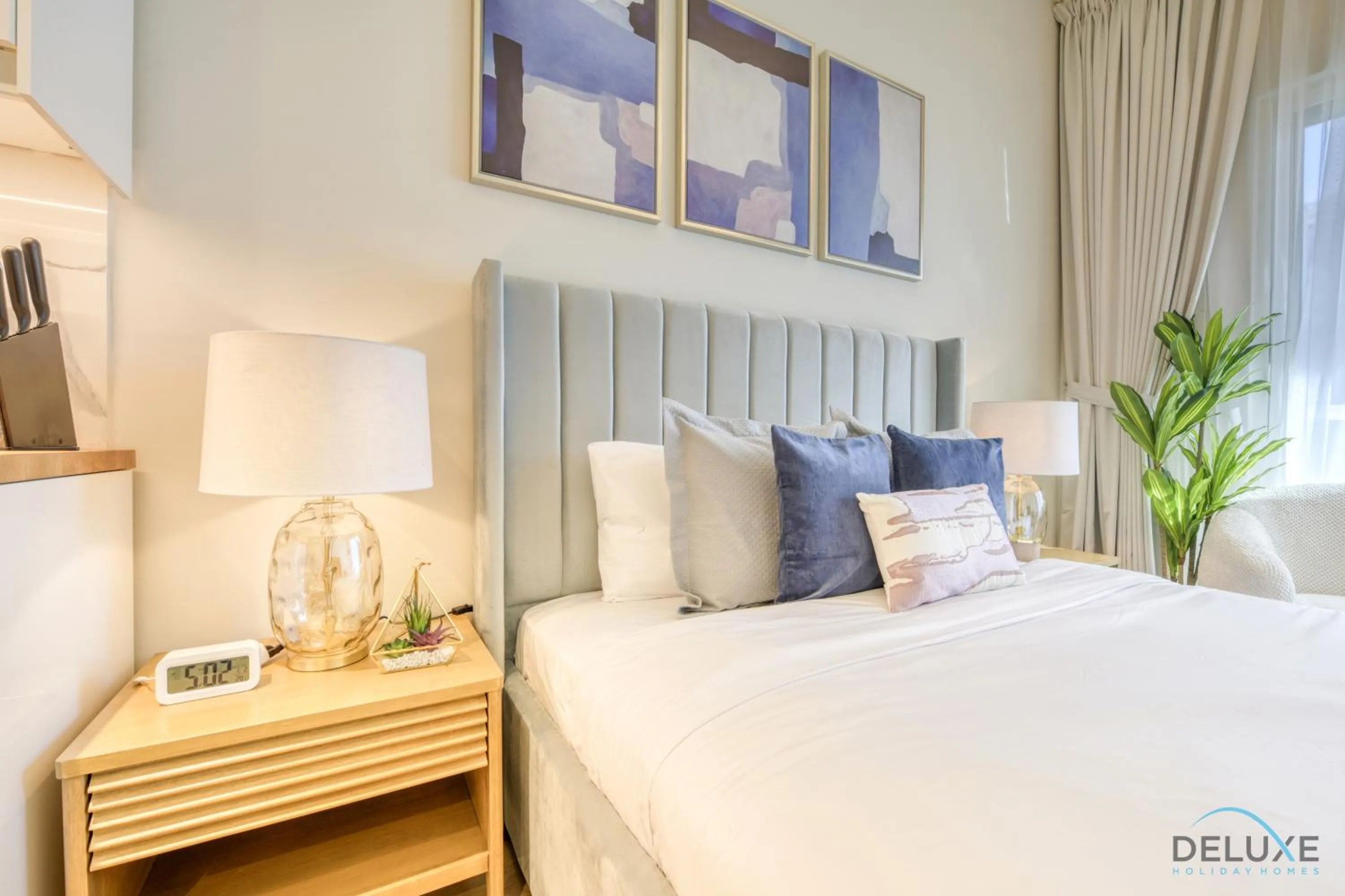 Bed in Stunning Studio at Marina Views A Dubai Marina by Deluxe Holiday Homes