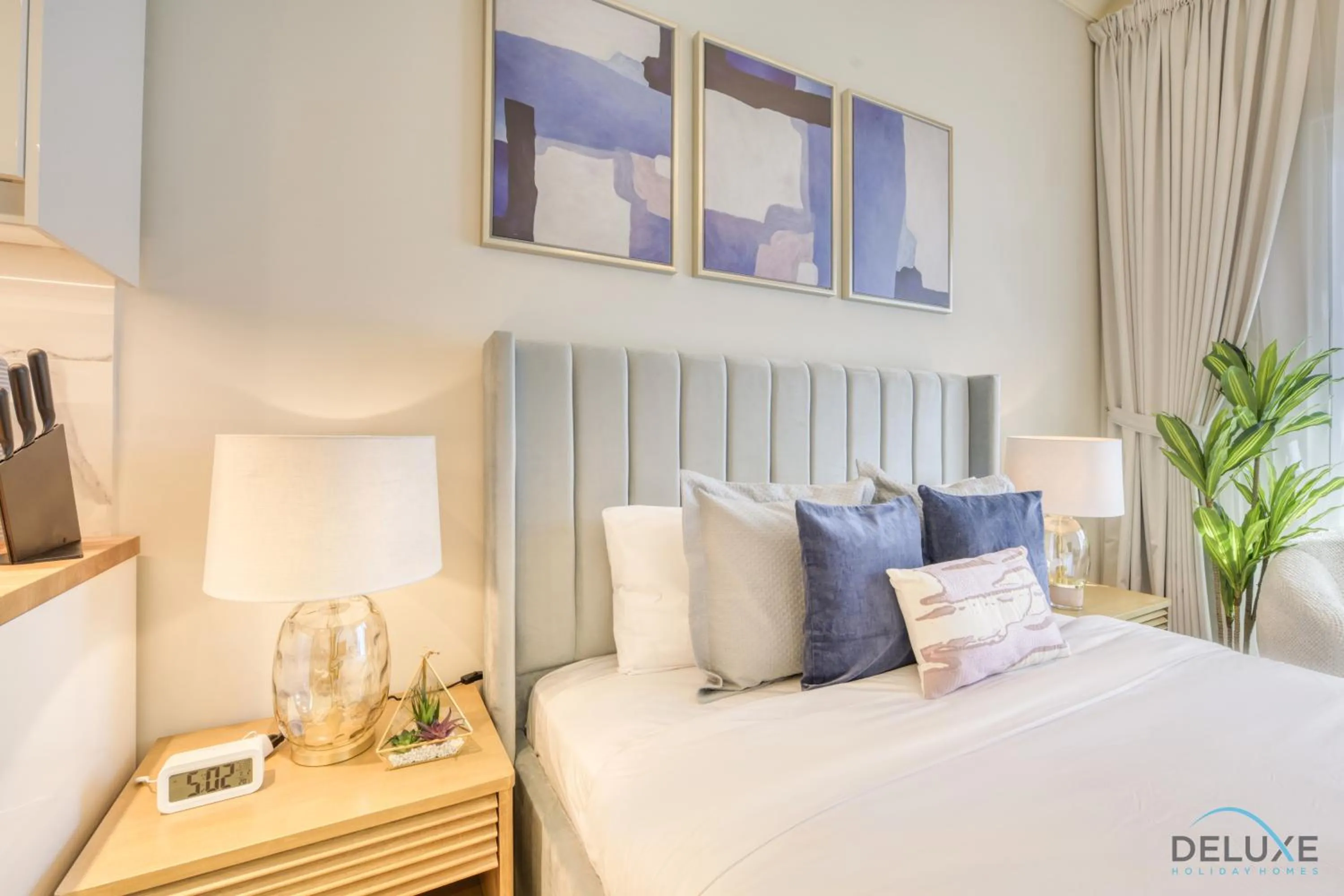 Bed in Stunning Studio at Marina Views A Dubai Marina by Deluxe Holiday Homes
