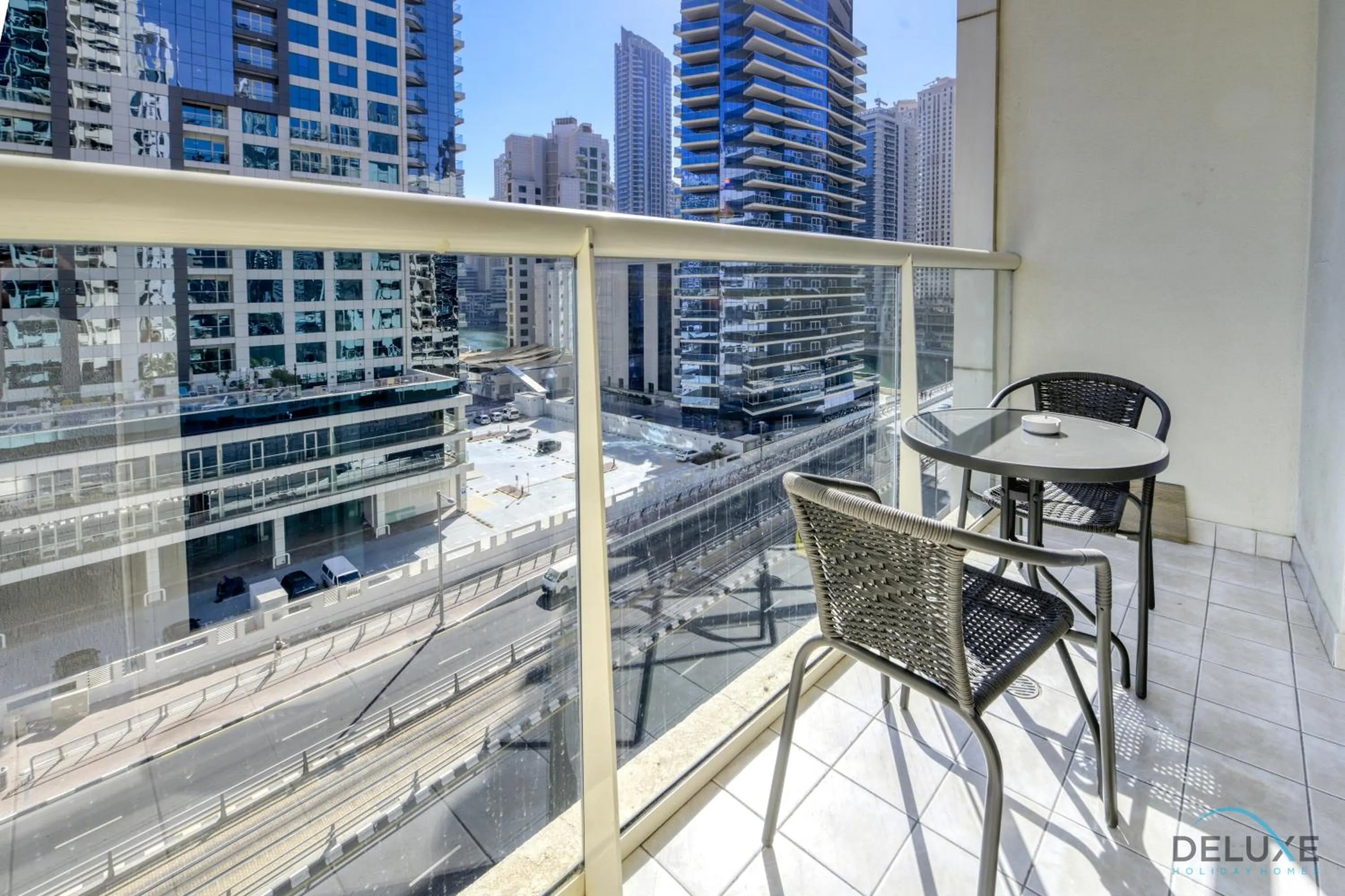 Balcony/Terrace in Stunning Studio at Marina Views A Dubai Marina by Deluxe Holiday Homes