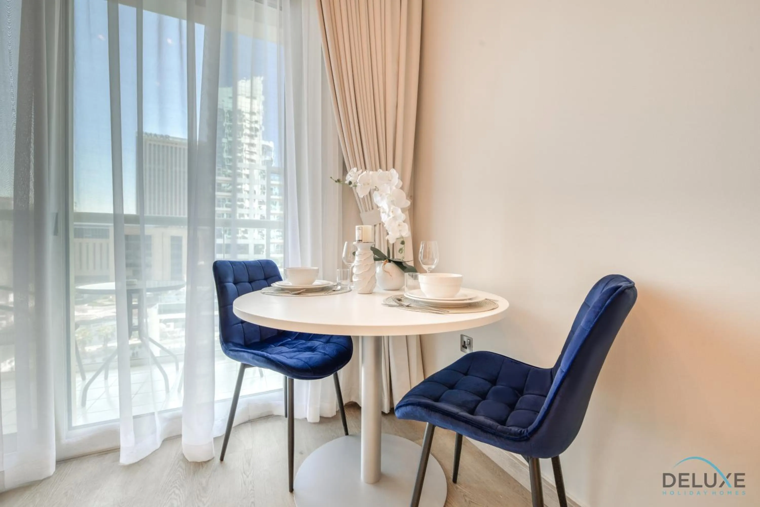 Dining area in Stunning Studio at Marina Views A Dubai Marina by Deluxe Holiday Homes