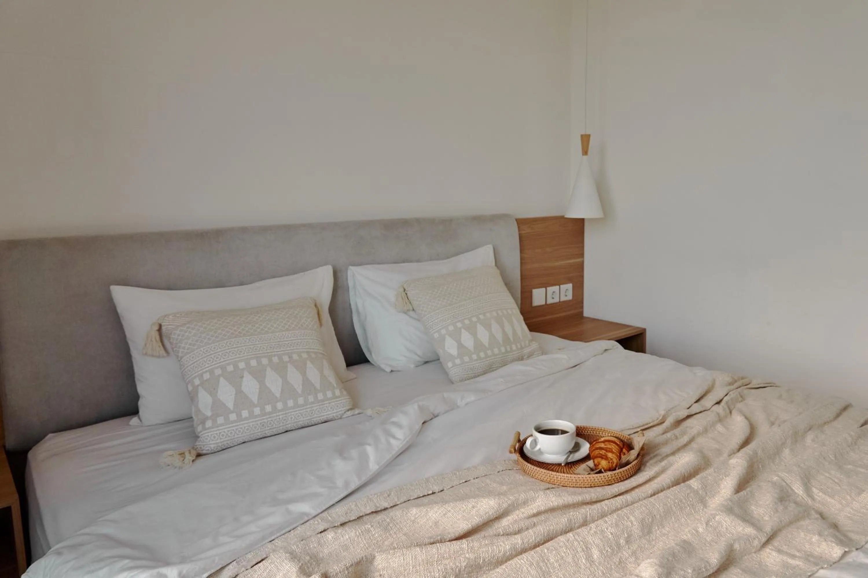 Bed in Om Cemagi Beach Villa Canggu