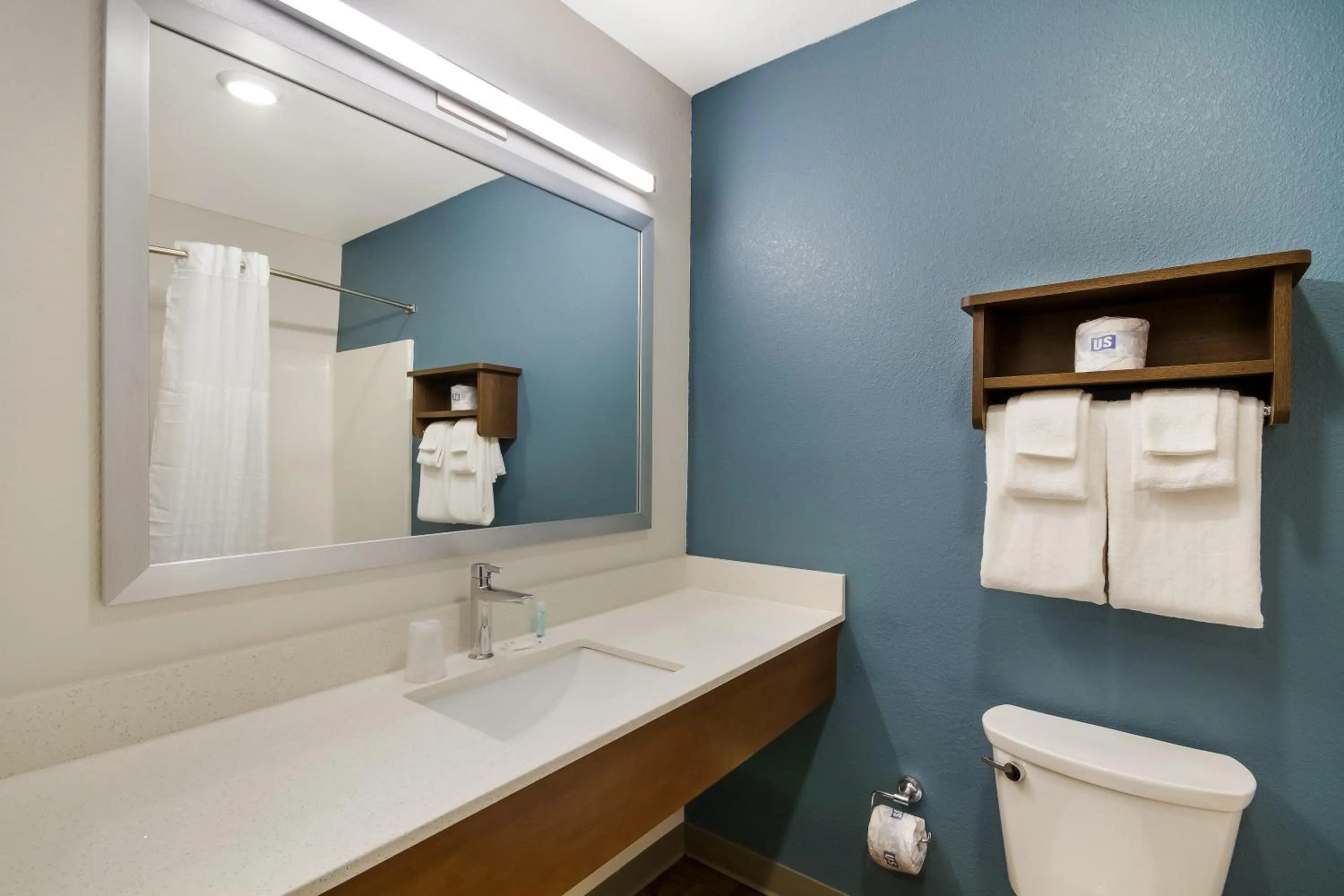 Bathroom in WoodSpring Suites Panama City Beach