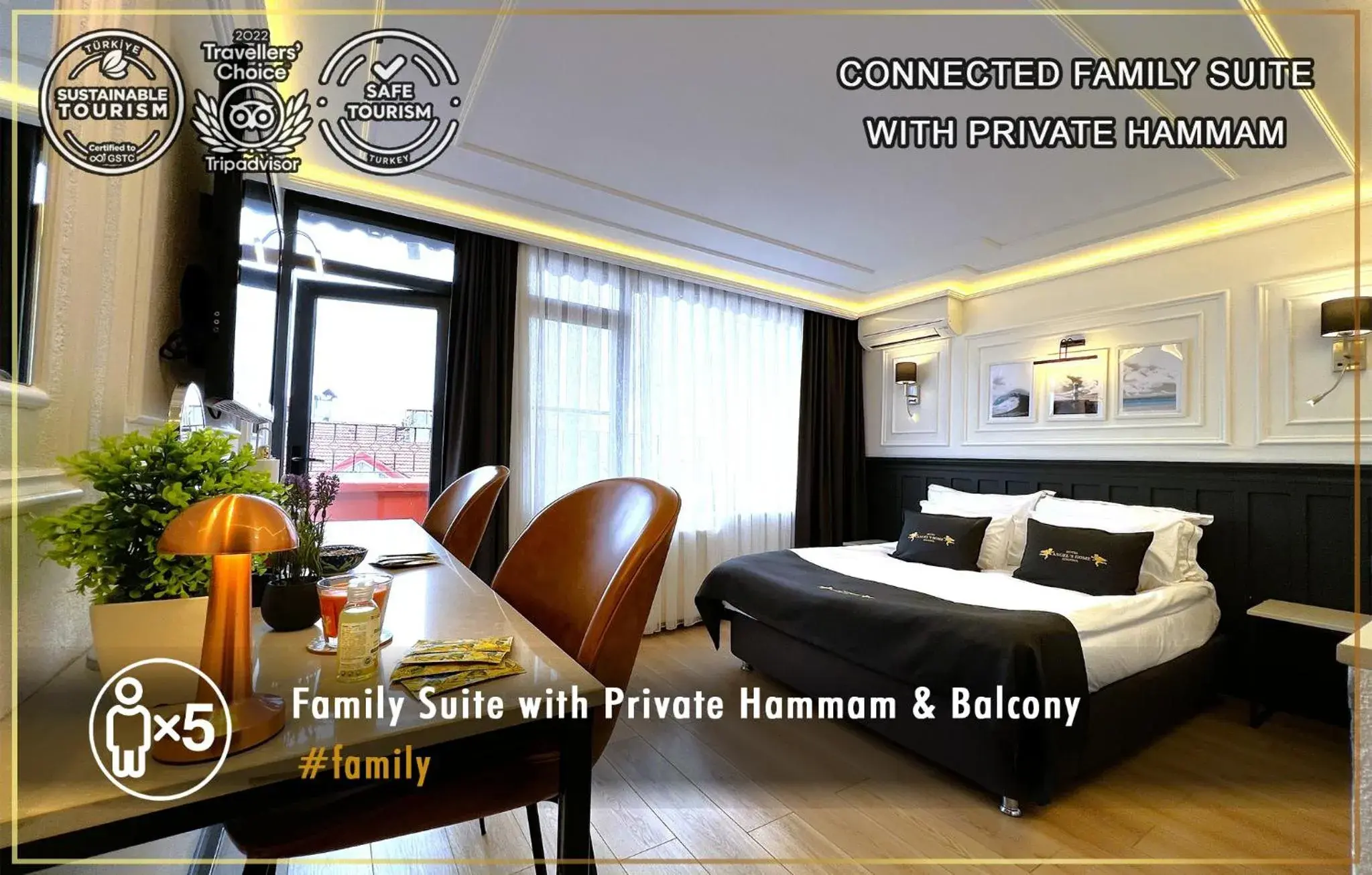 Connected Family Suite with private Hammam and Balcony in Angel's Home Hotel - Angel Group Hotels Connected Family Suite with private Hammam and Balcony in Angel's Home Hotel - Angel Group Hotels