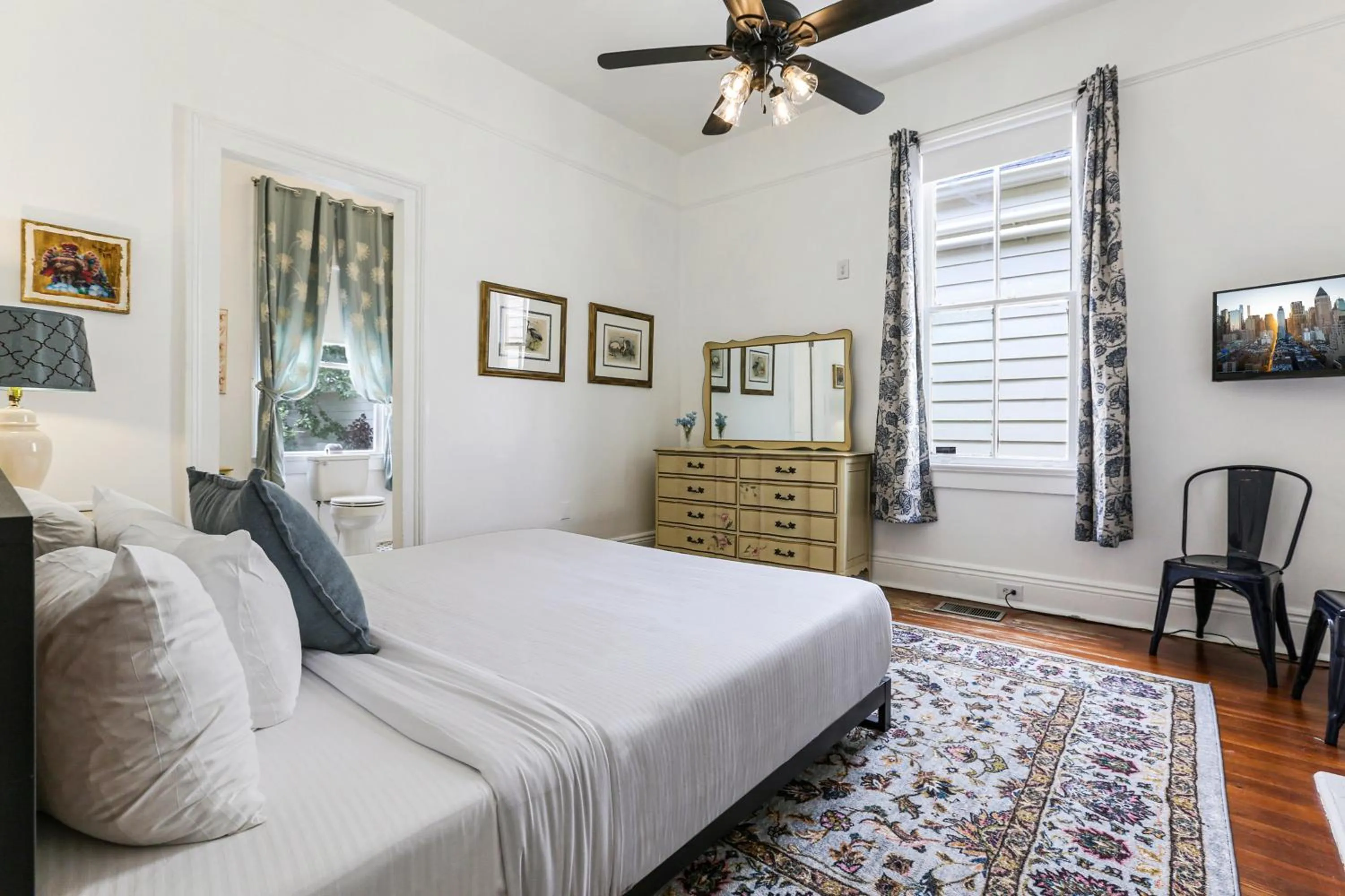 Bedroom, Bed in Uptown Spacious 4BD/3BA with Historic Charm
