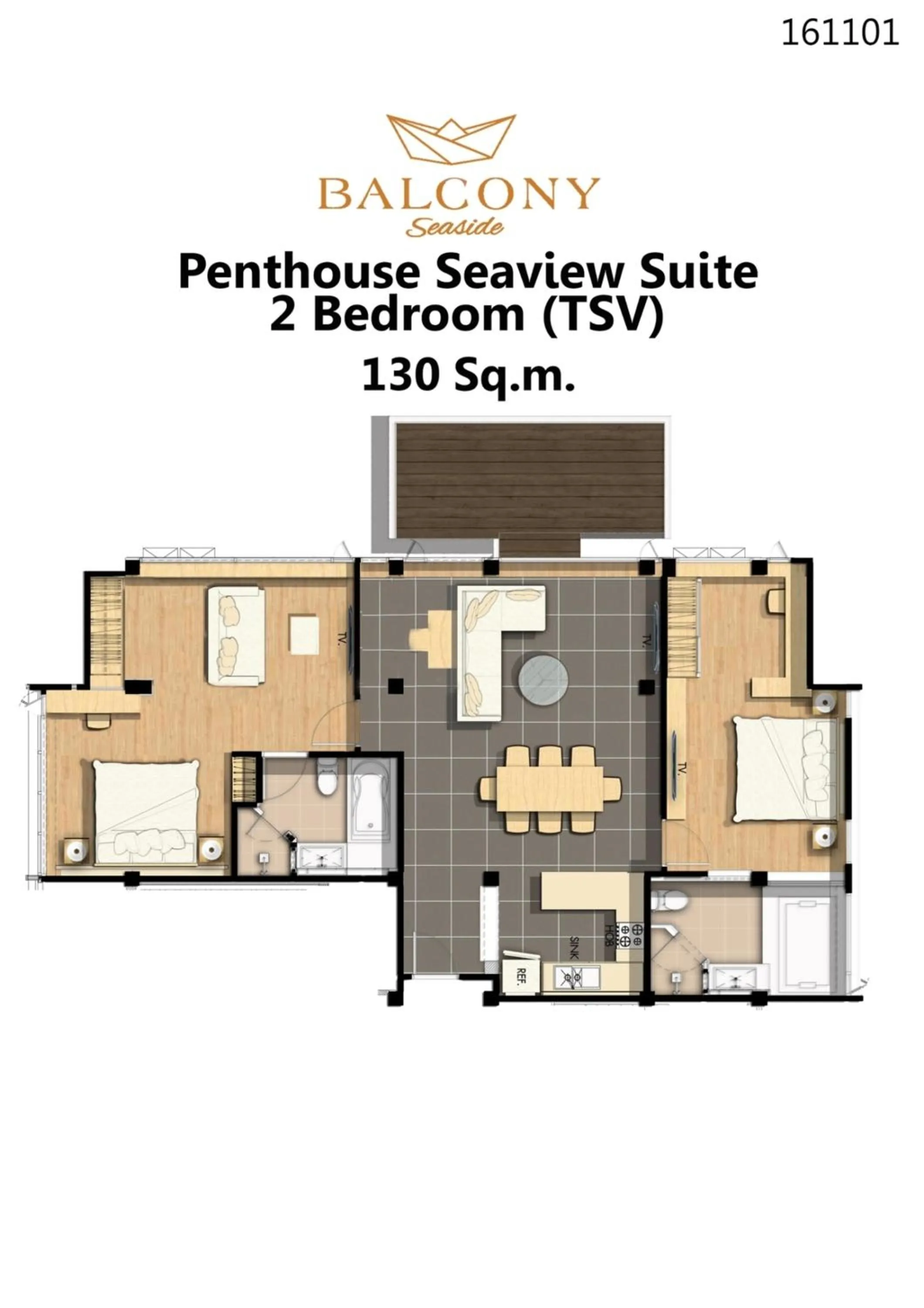 Floor plan in Balcony Seaside Sriracha Hotel & Serviced Apartments